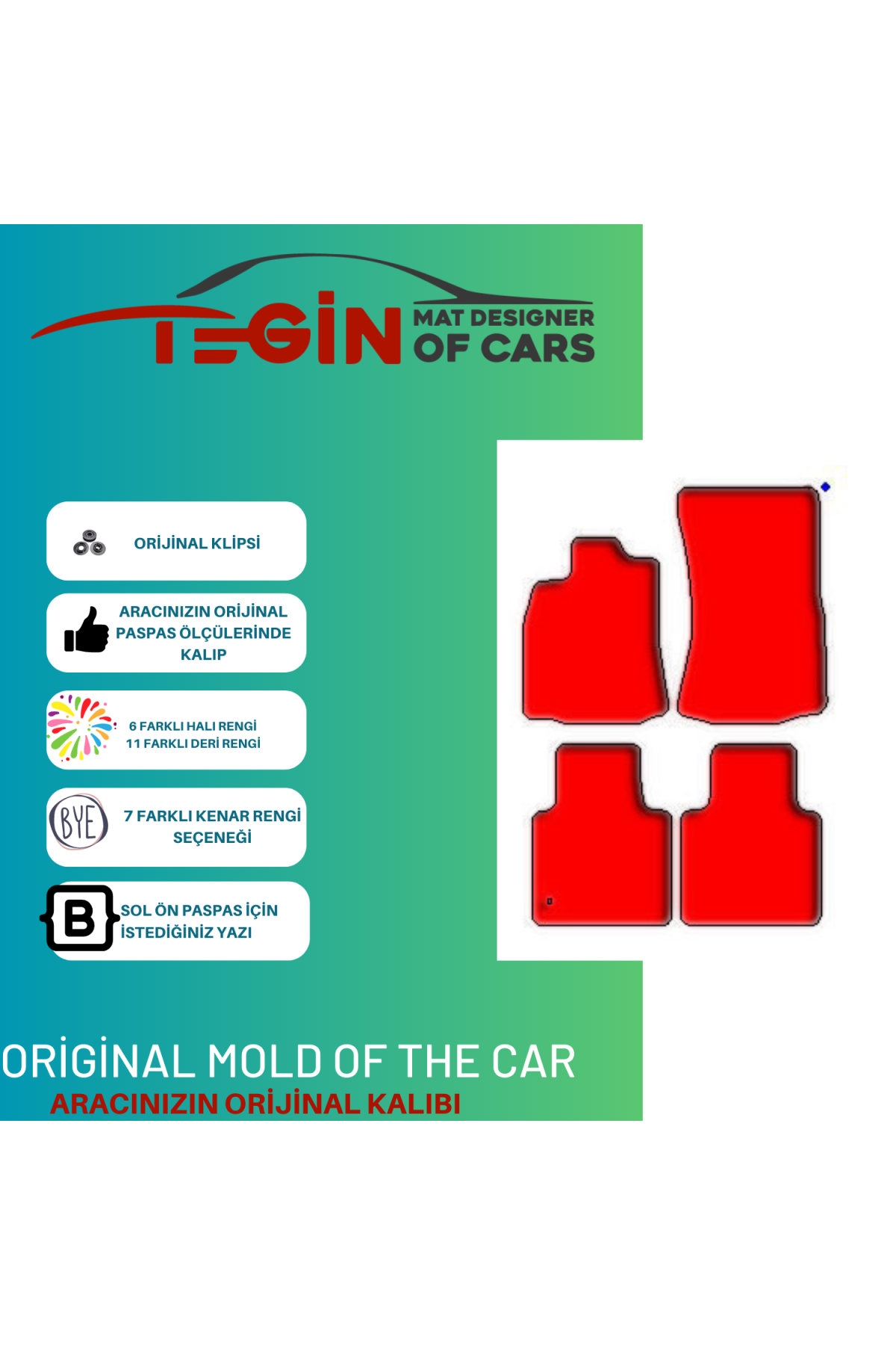 Jaguar Xj X351 2009-2019 Prime Siyah Halı Kırmızı Kenar Halı Pasp