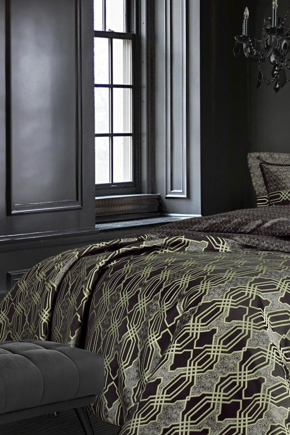 Jakar Desenli Leke Tutmaz Vienza Yatak Örtüsü