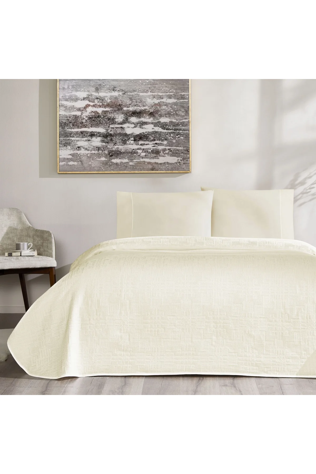 Jakar Vıgnes Çift Kişilik Pike Takımı Beyaz