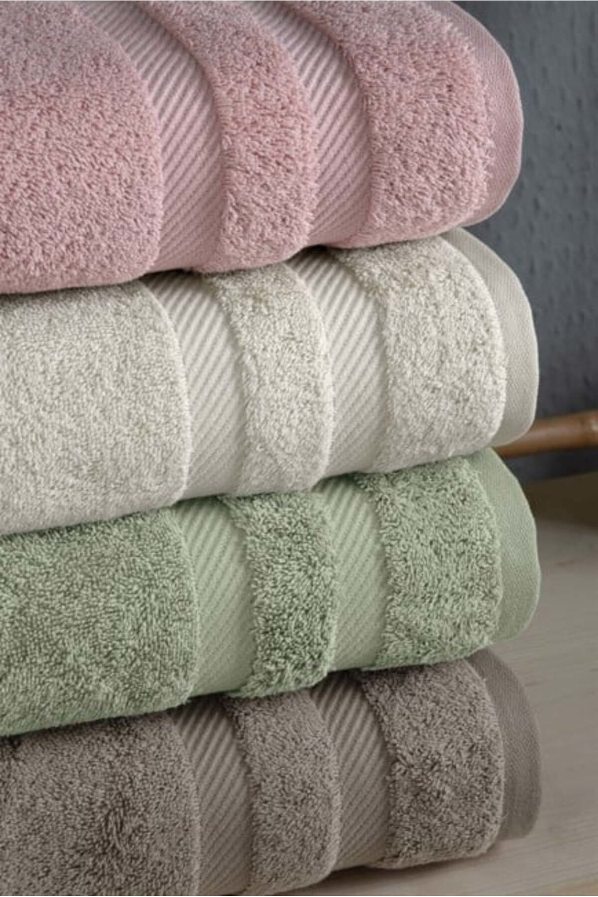 Jakarlı 4´lü 50x90 El Havlusu Nori