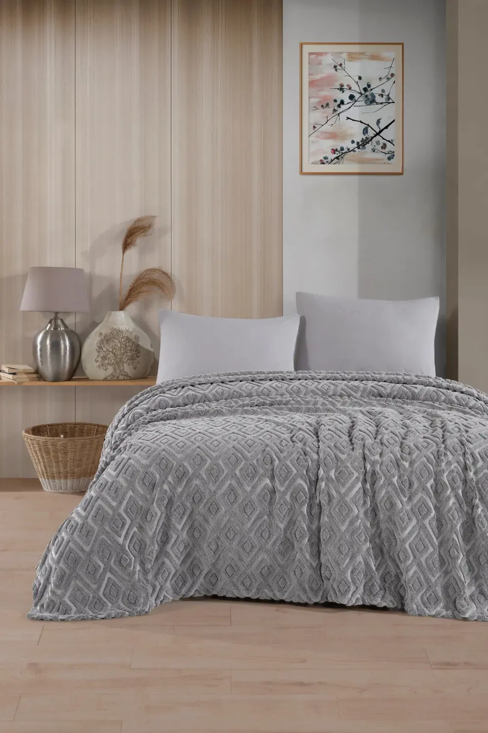 Jakarlı Wellsoft Çift Kişilik Yatak Örtüsü Pike