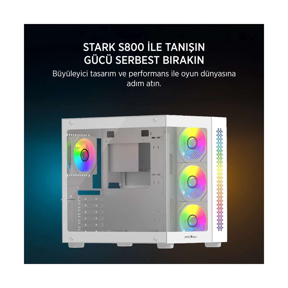 James Donkey Stark S800 4xargb Temperli Cam 750W 80+ Bronze Atx Beyaz Gaming (Oyuncu) Kasa Fiyatı, Yorumları ve Özellikleri