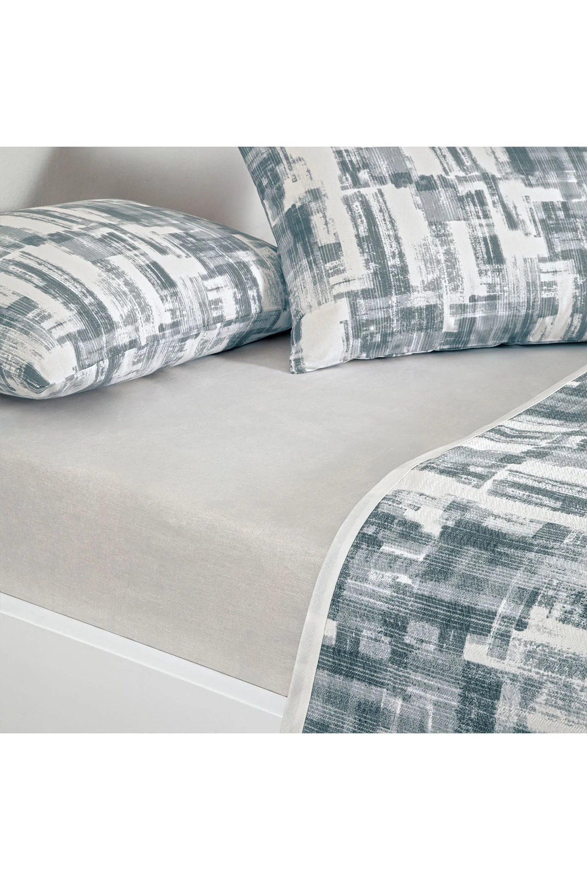 Jamie Gri Çift Kişilik Pamuklu Pike Takımı