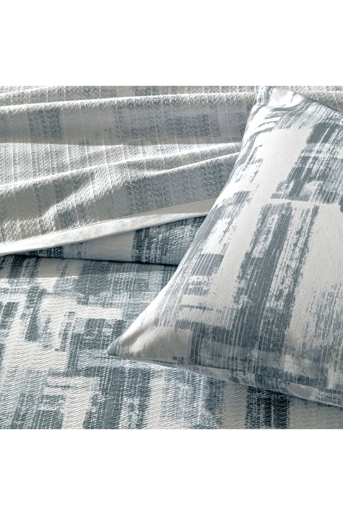 Jamie Gri Çift Kişilik Pamuklu Pike Takımı