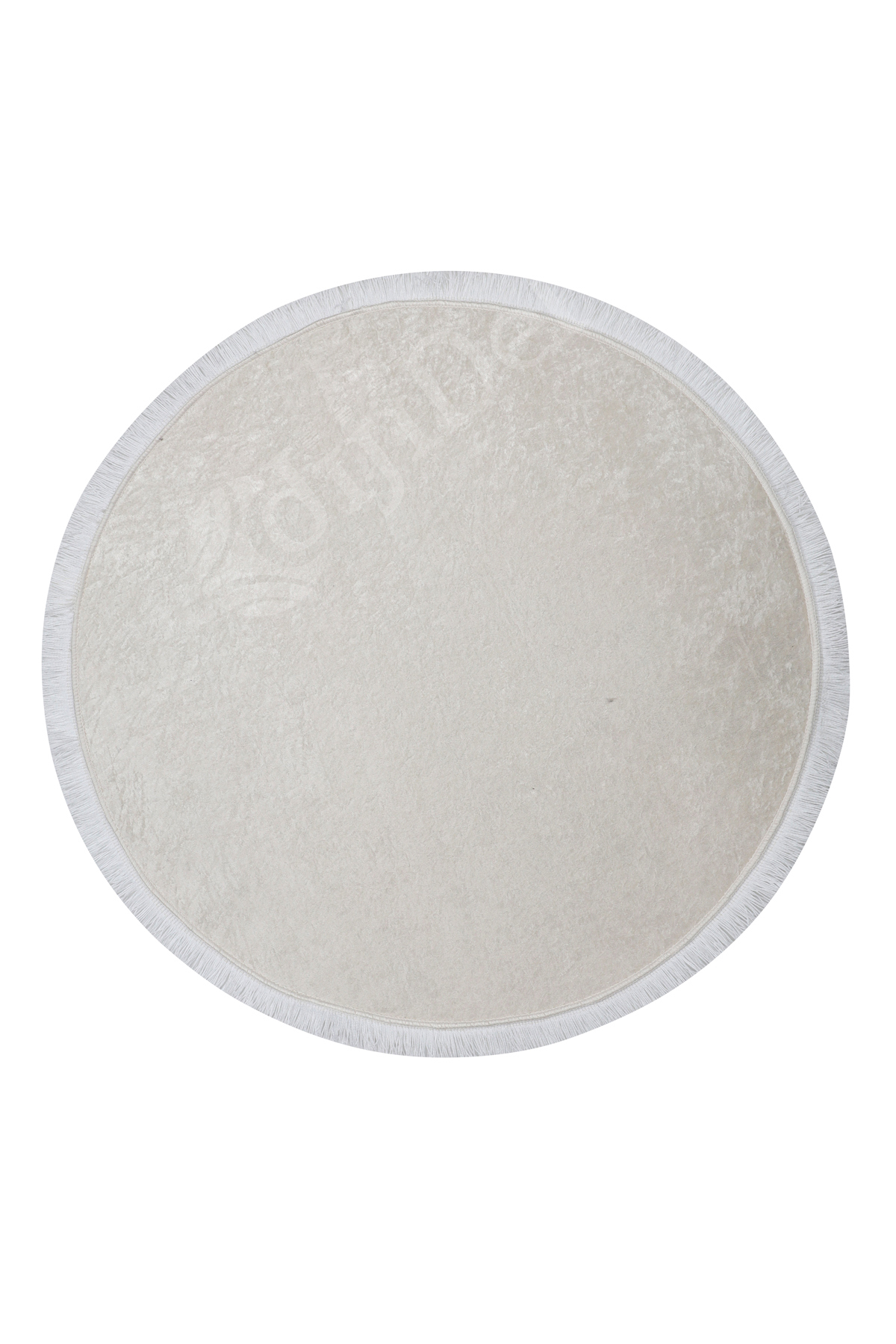 Janjanlı Yuvarlak Halı Açık Krem Banyo Halısı Saçaklı 80x80 Janjanlı Yuvarlak Halı Açık Krem Banyo Halısı Saçaklı 80x80