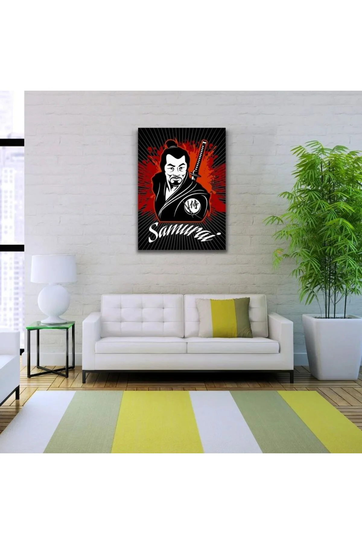 Japon Samuray Kırmızı ve Siyah Tonlarda Poster Kanvas Tablo 50 x 70