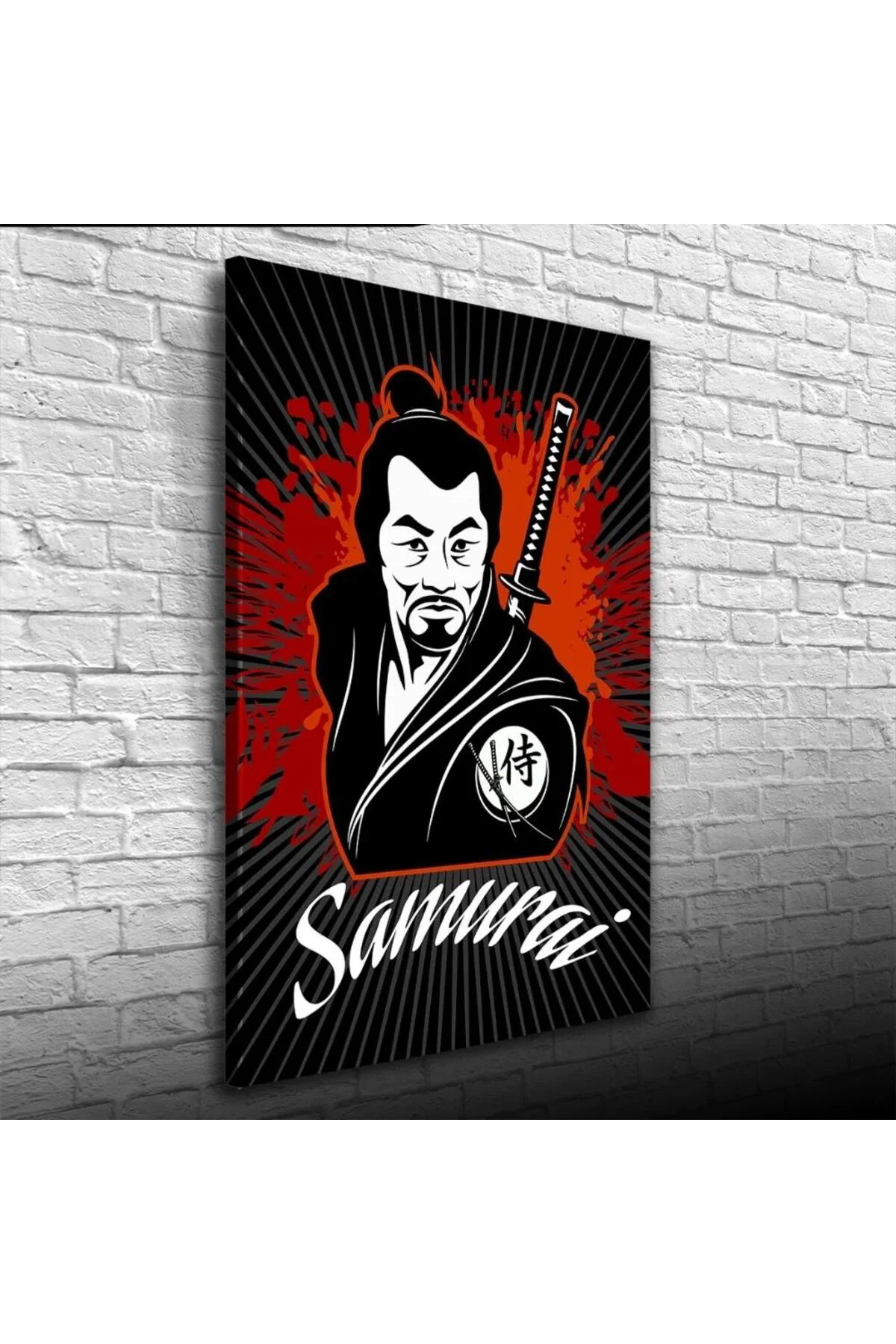Japon Samuray Kırmızı ve Siyah Tonlarda Poster Kanvas Tablo 50 x 70