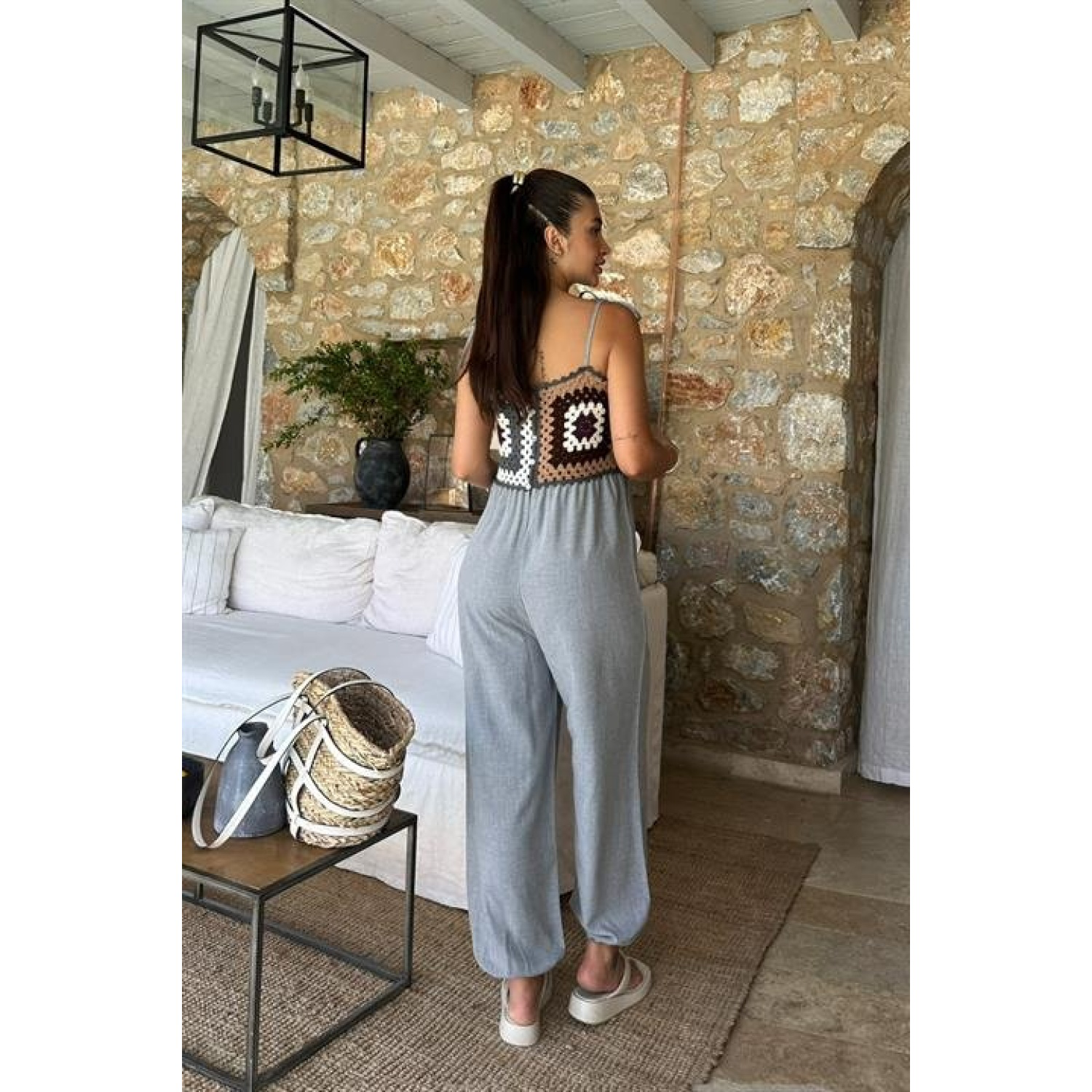 Jasmin Süzüneli Keten Tulum -