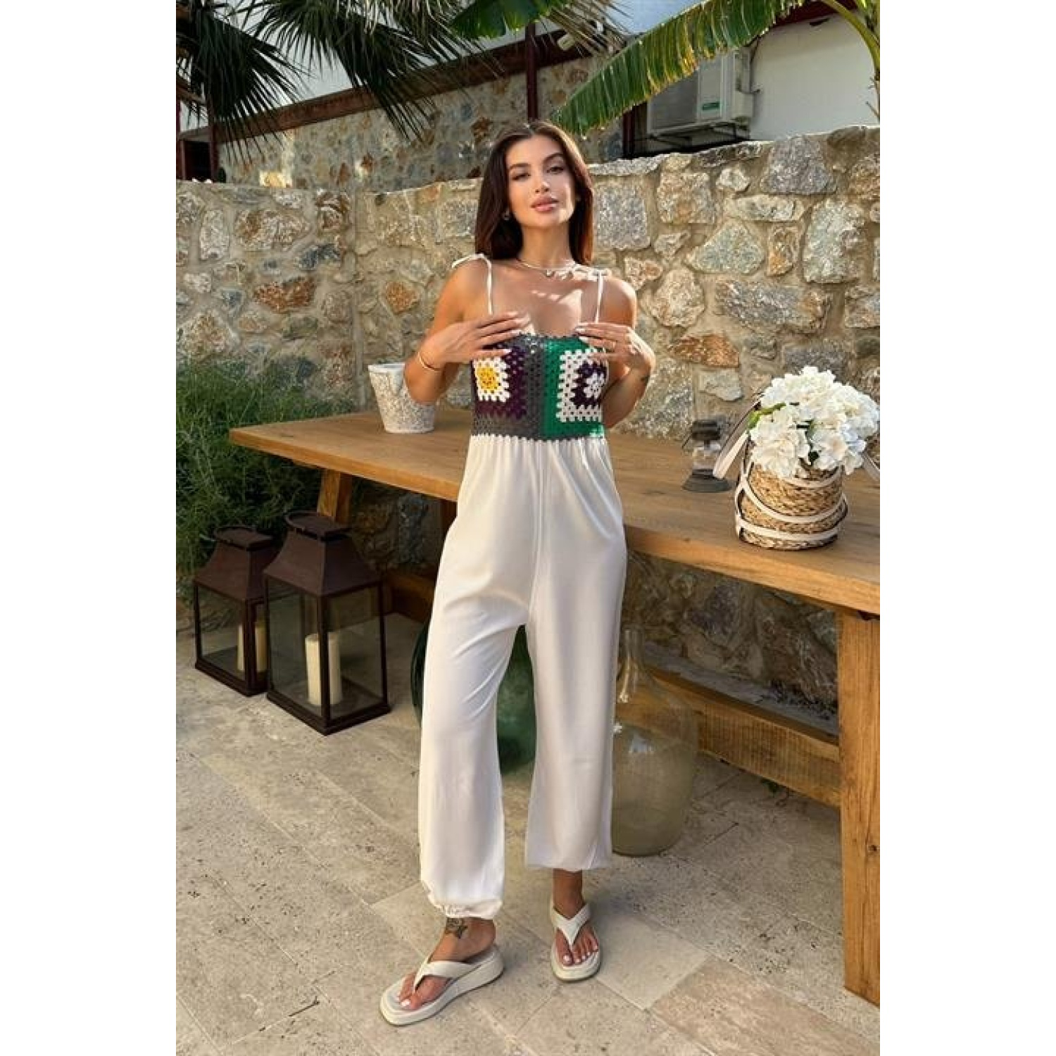 Jasmin Süzüneli Keten Tulum -