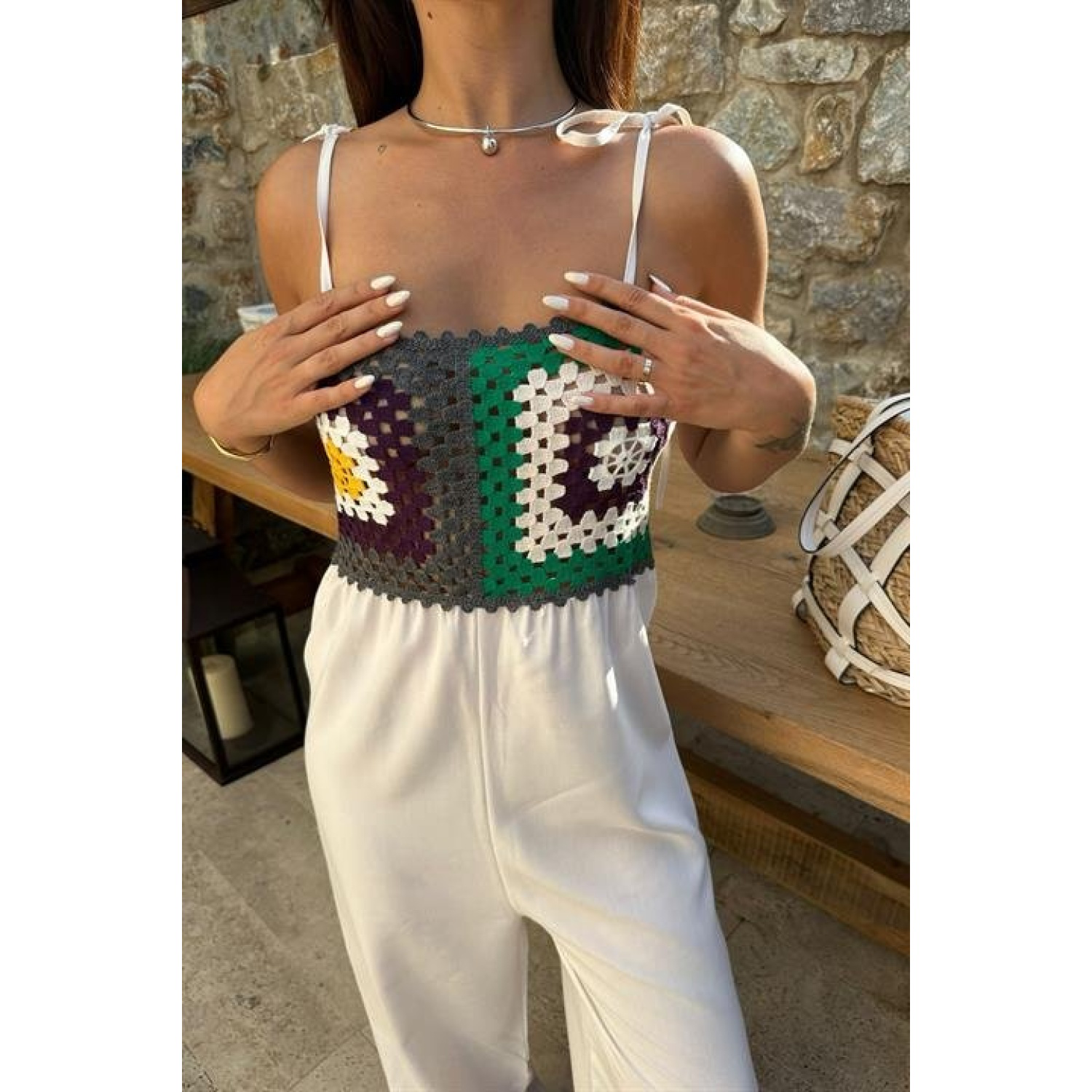 Jasmin Süzüneli Keten Tulum -