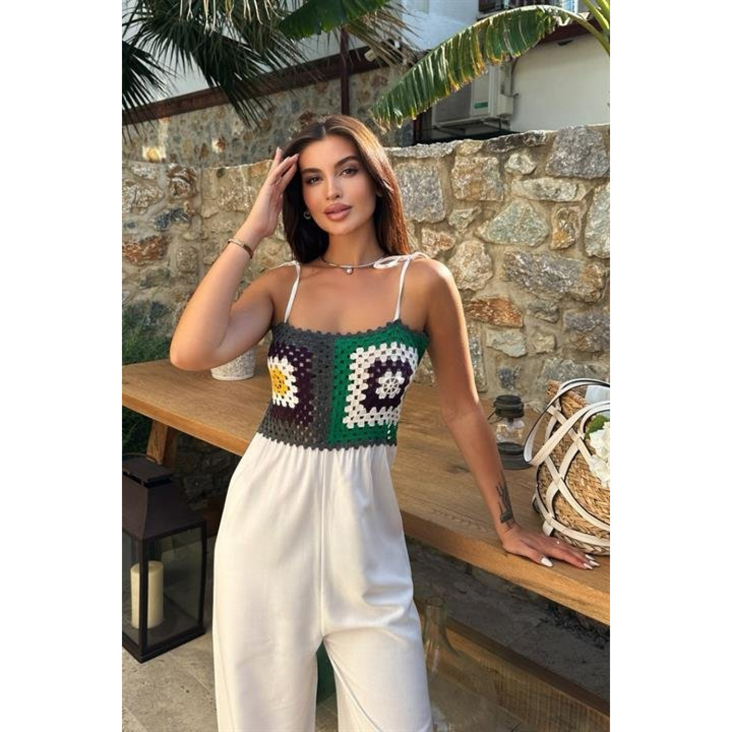 Jasmin Süzüneli Keten Tulum -