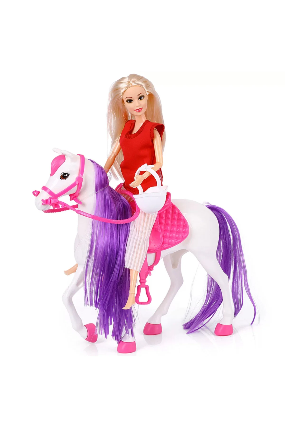 Jasmine Atlı Bebek Beyaz-Pembe