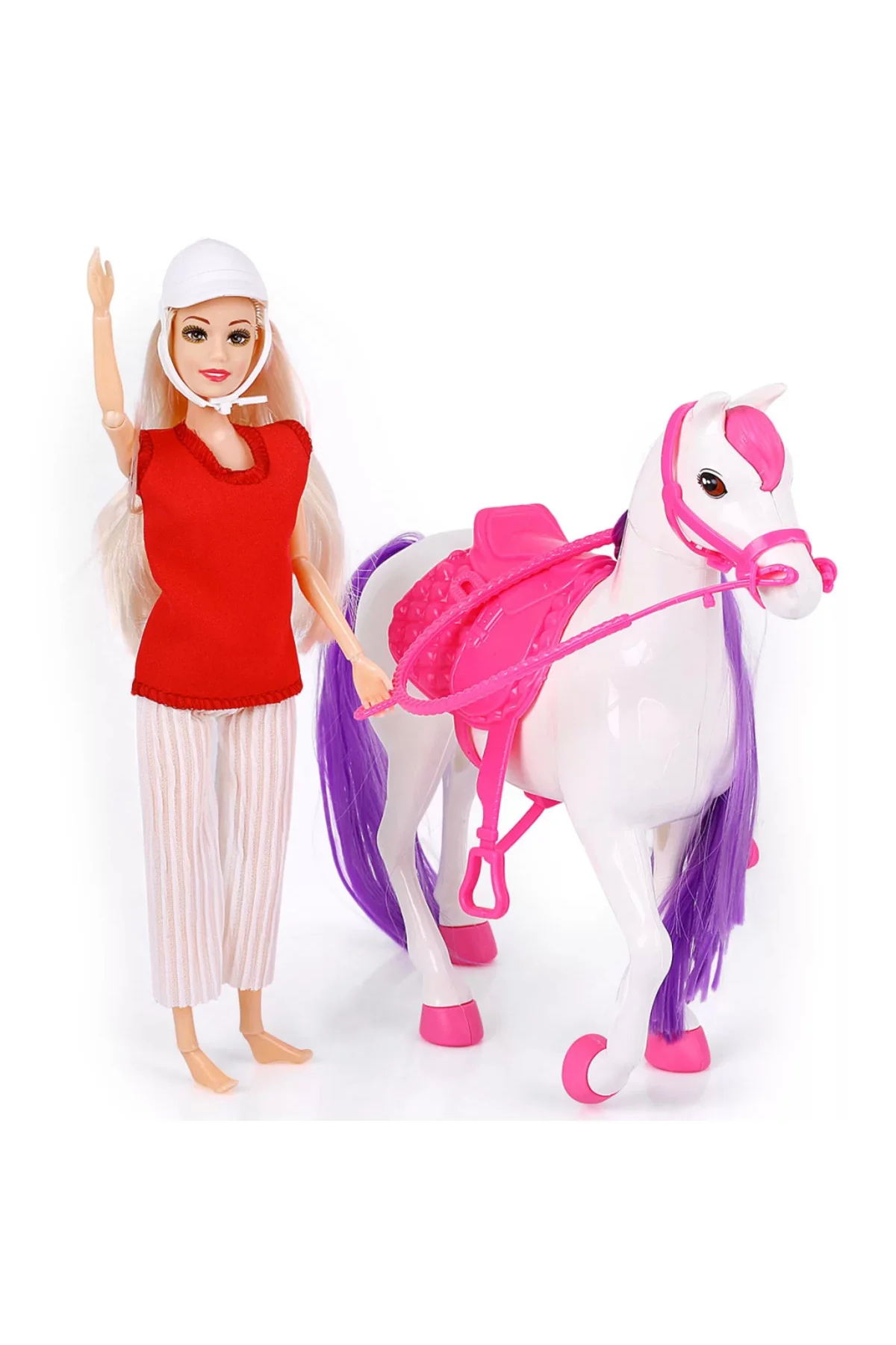 Jasmine Atlı Bebek Beyaz-Pembe