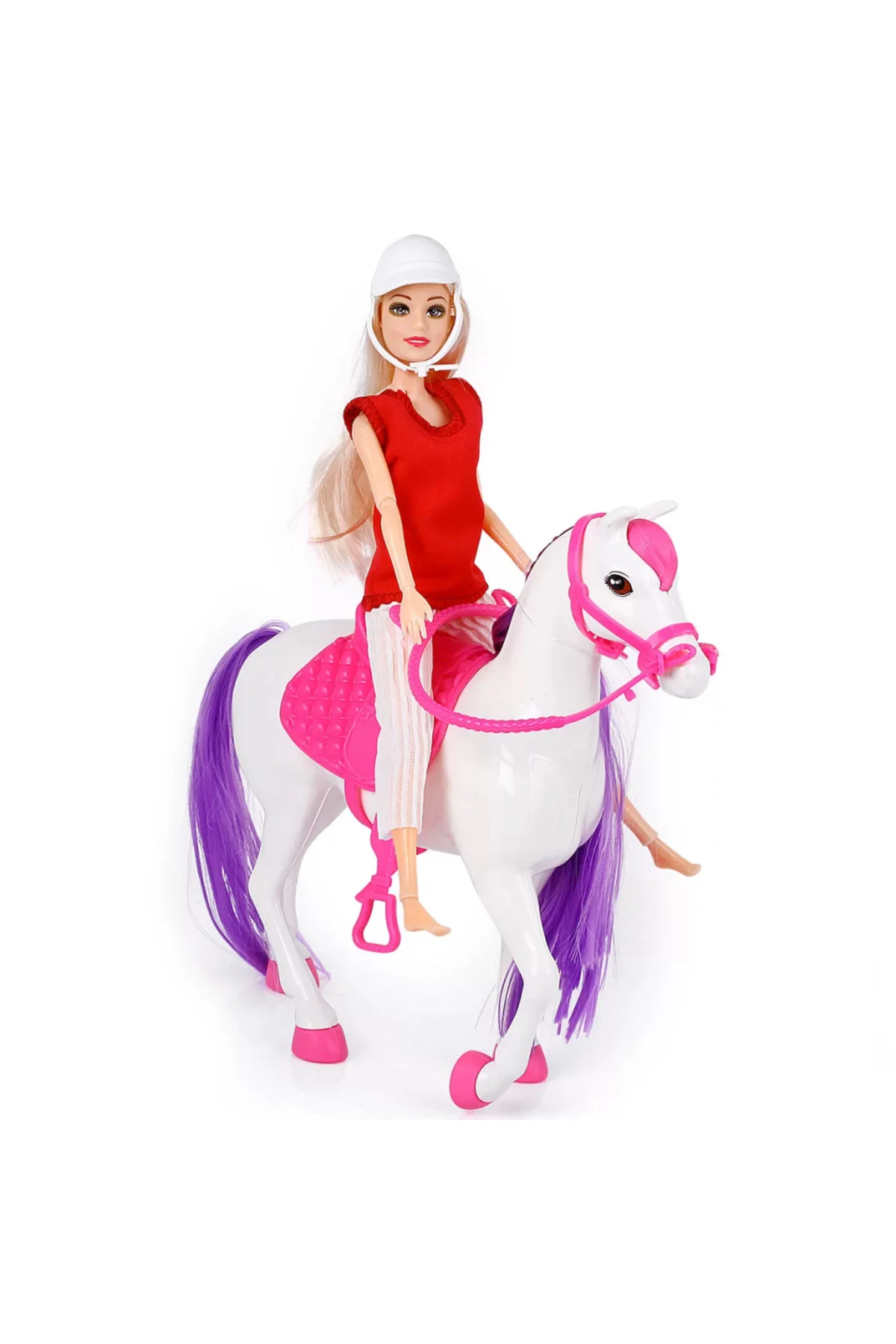 Jasmine Atlı Bebek Beyaz-Pembe