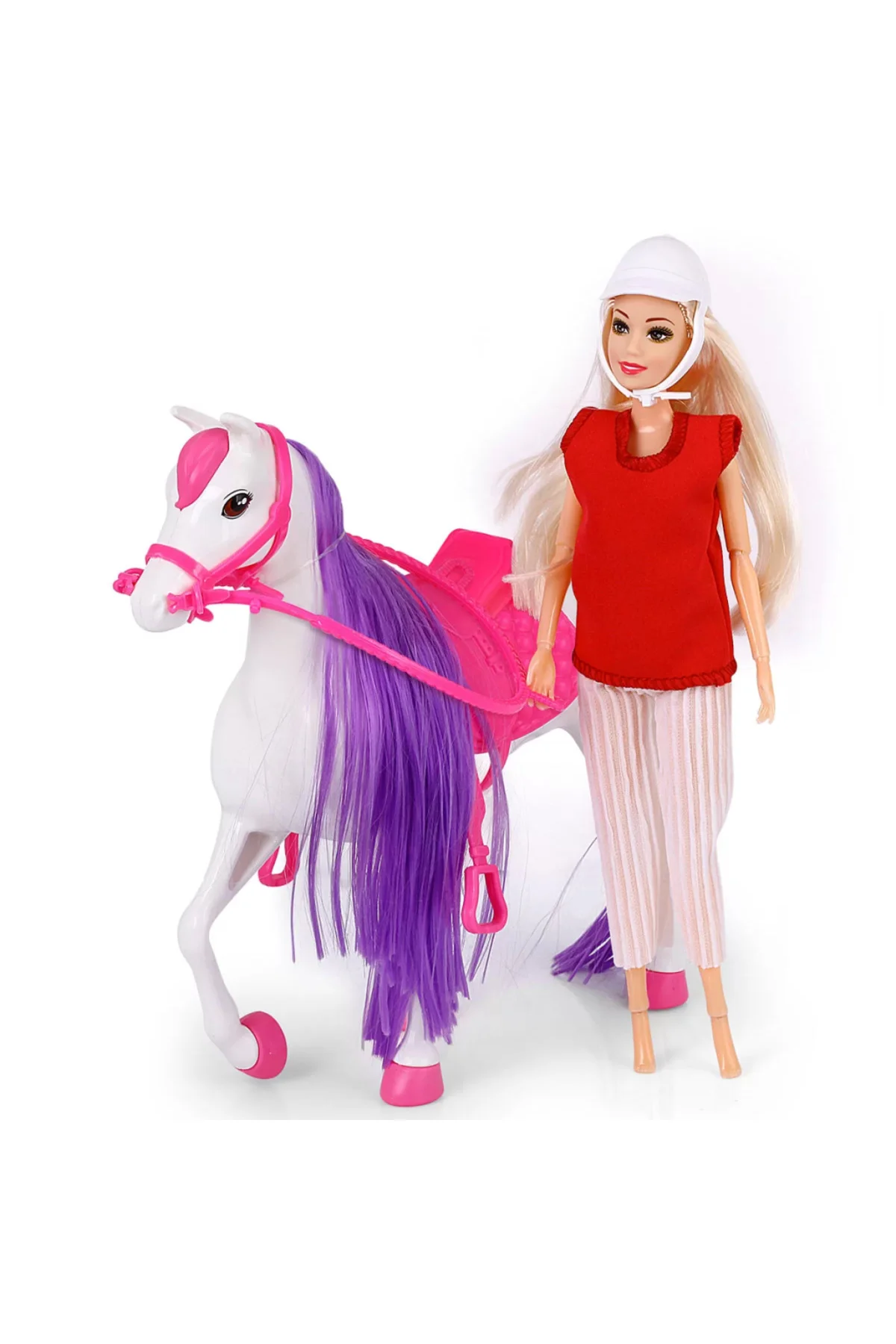 Jasmine Atlı Bebek Beyaz-Pembe