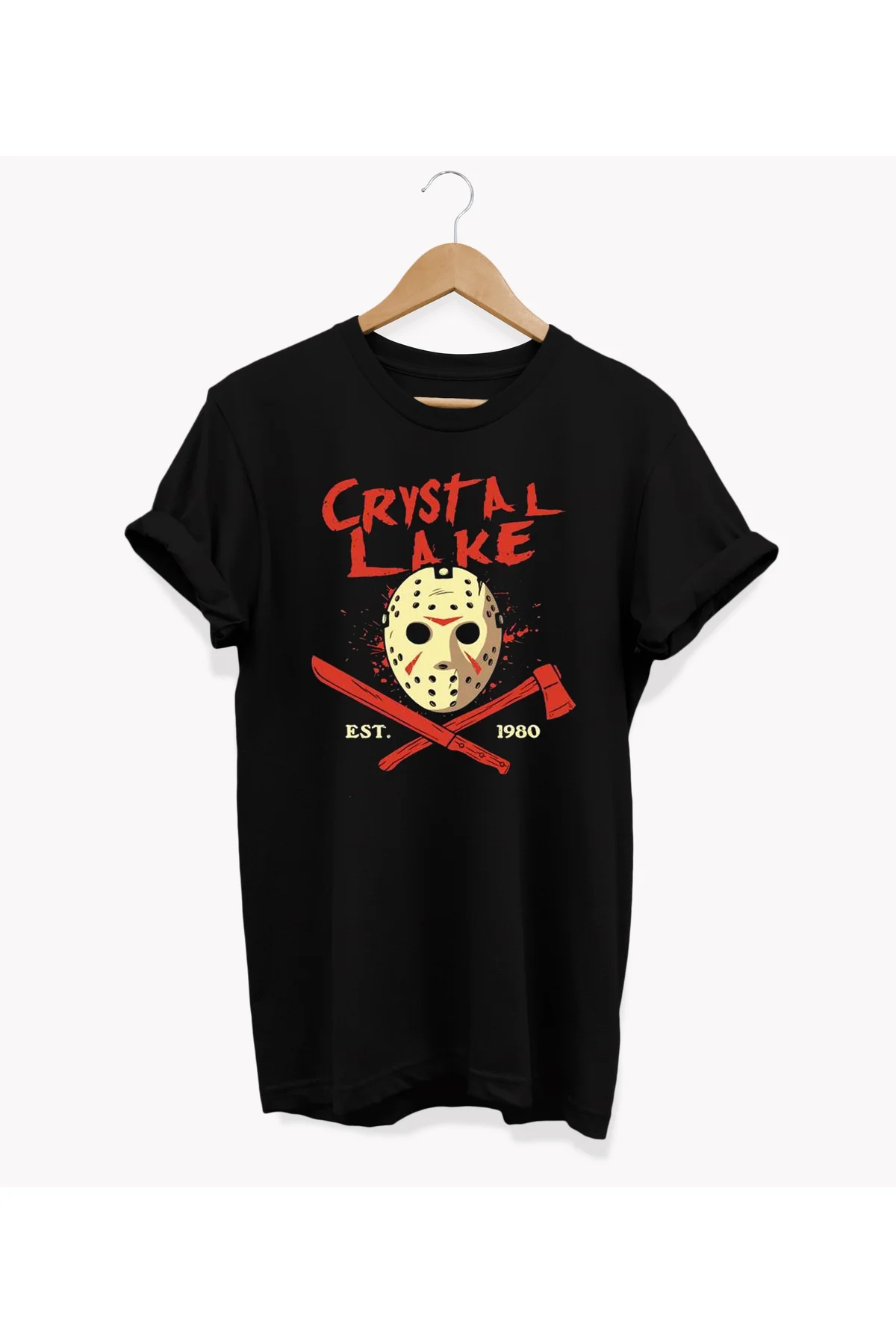 , Jason Baskılı, %100 Pamuk, Bisiklet Yaka, Basic T-shirt, Normal
