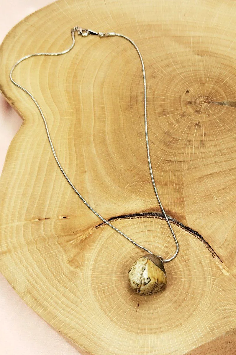 Jasper Doğal Taşı Zincirli El Yapımı Kolye – 2 cm Uç, 20 cm Zincir, Kutulu Fiyatı, Yorumları ve Özellikleri