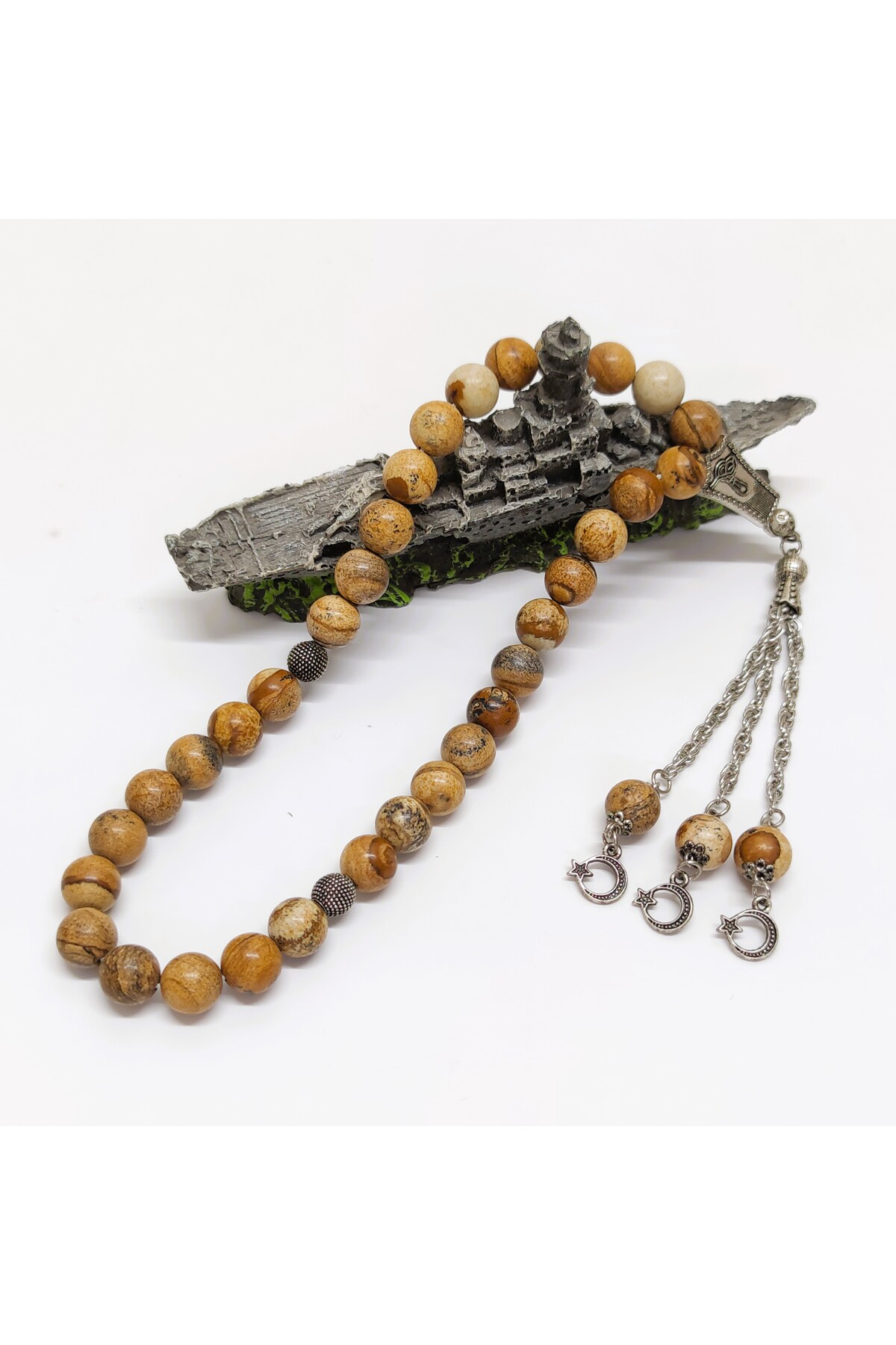 Jasper Taşı Doğal Taş Tesbih - 10 mm Küre Kesim