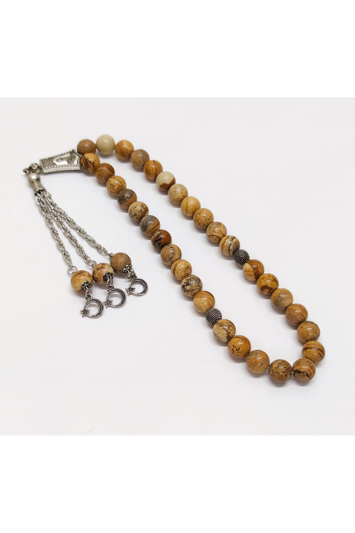 Jasper Taşı Doğal Taş Tesbih - 10 mm Küre Kesim