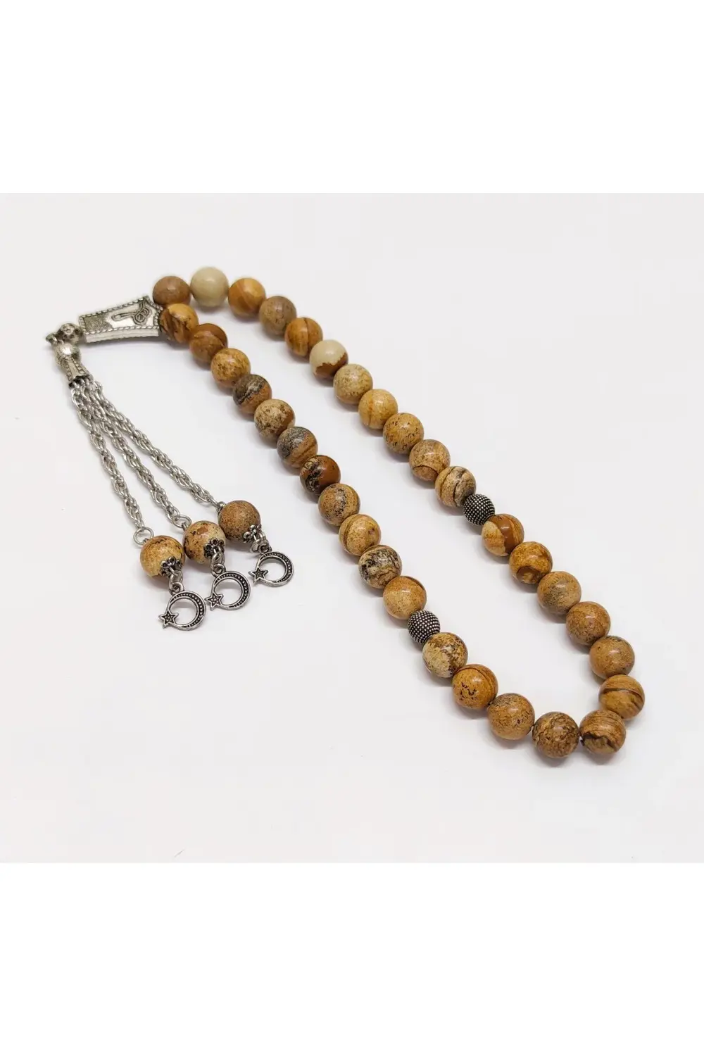 Jasper Taşı Doğal Taş Tesbih - 10 mm Küre Kesim