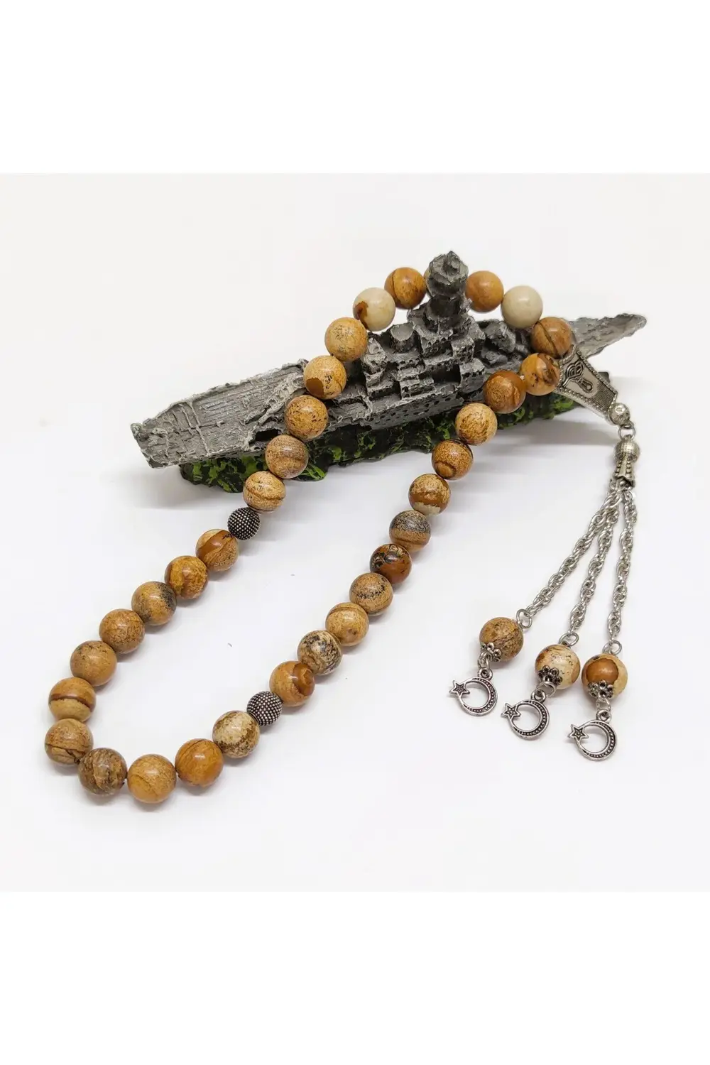 Jasper Taşı Doğal Taş Tesbih - 10 mm Küre Kesim