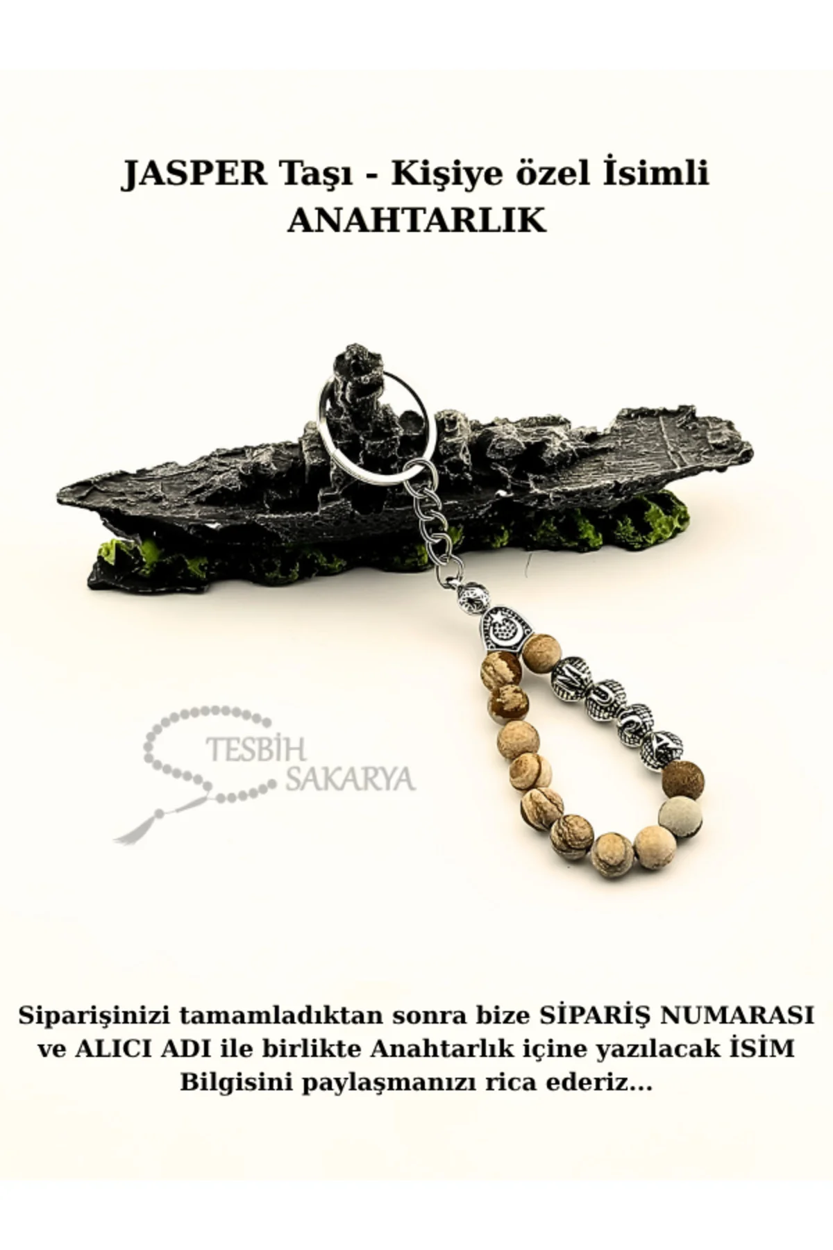 Jasper Taşı - Kişiye özel İsimli - Anahtarlık Jasper Taşı - Kişiye özel İsimli - Anahtarlık