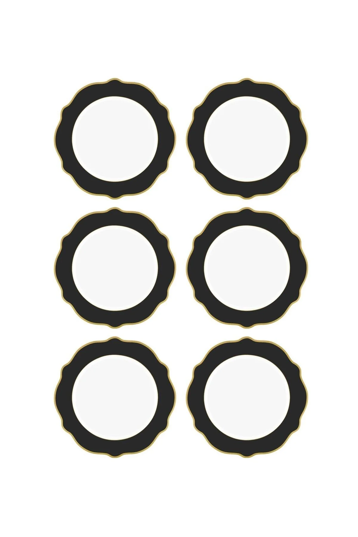Jaswely Pasta Tabağı 6 Parça Siyah 21 cm
