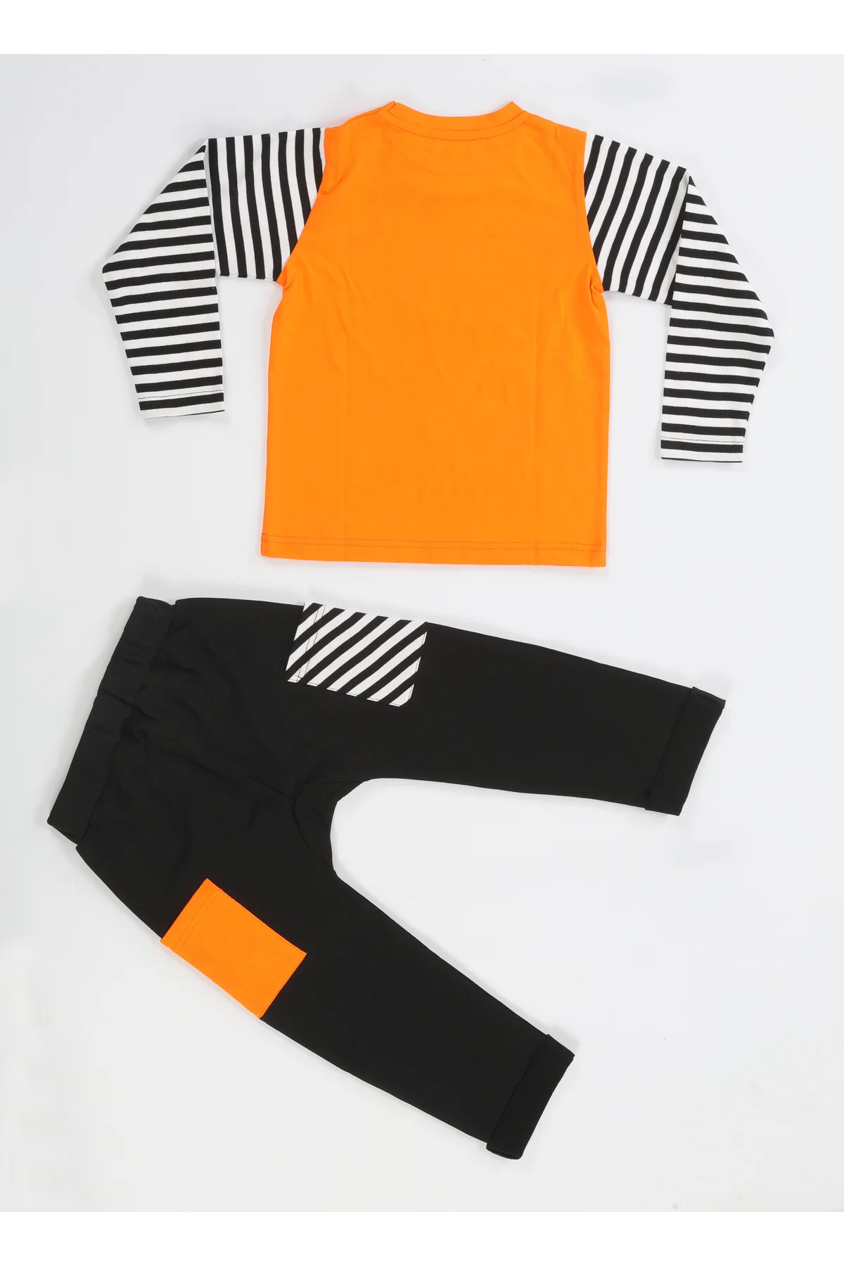Jaw Turuncu -Siyah Pantolon + Uzun Kol T-shirt Takım