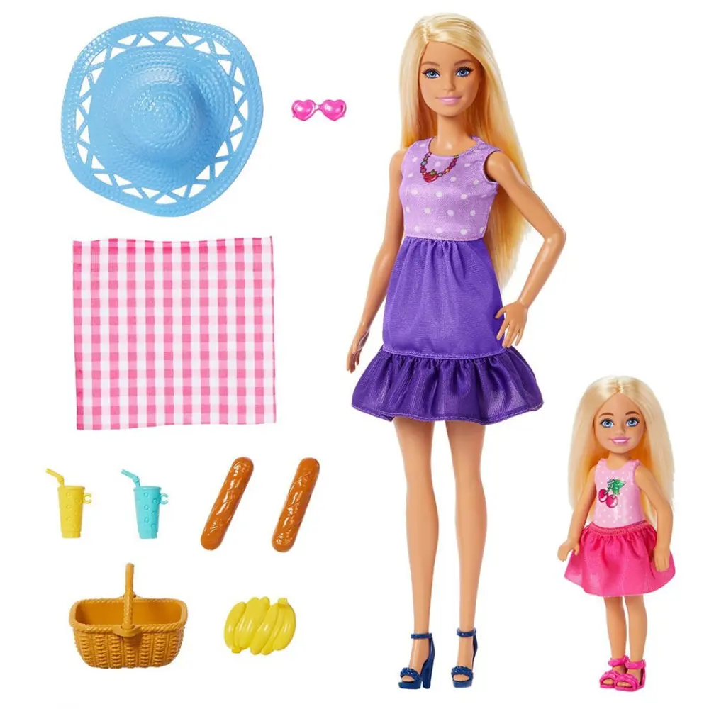 JBF43 Barbie Malibu ve Chelsea ve Aksesuarları