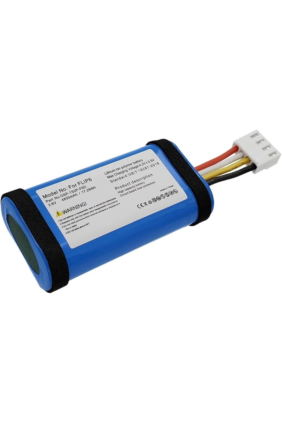 Jbl Flip 6 Uyumlu 3.7V 4800 Mah Soketli Batarya Jbl Flip 6 Uyumlu 3.7V 4800 Mah Soketli Batarya