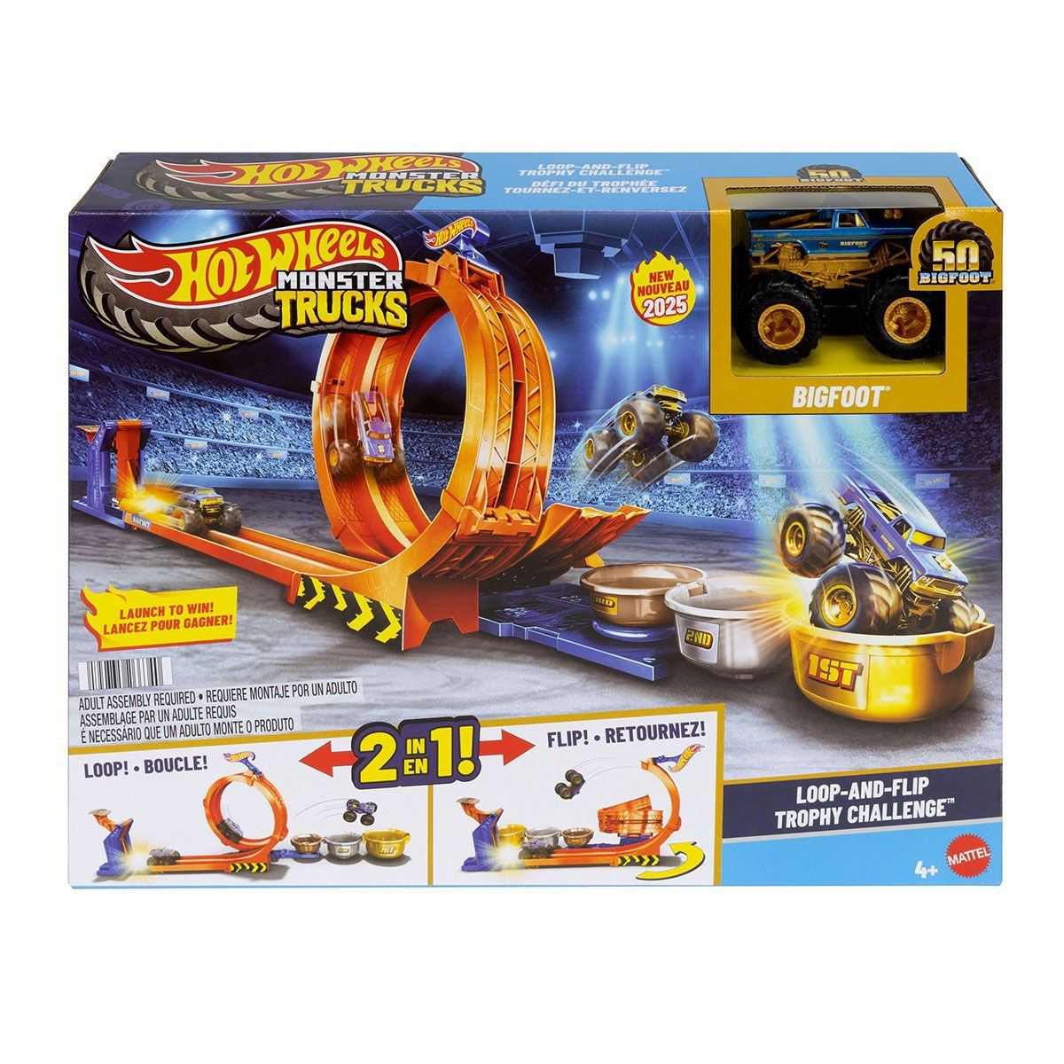 JBX64 Hot Wheels Monster Trucks Döngü ve Takla Bigfoot Oyun Parku