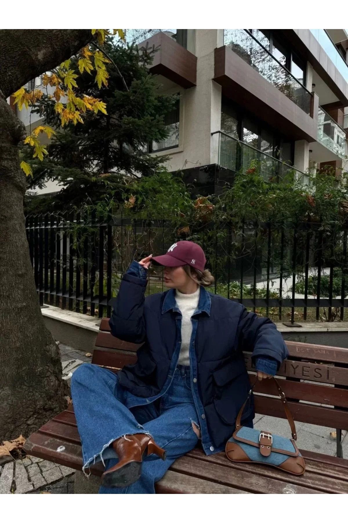 Jeans Detaylı Cıtcıtlı CEKET - Lacivert