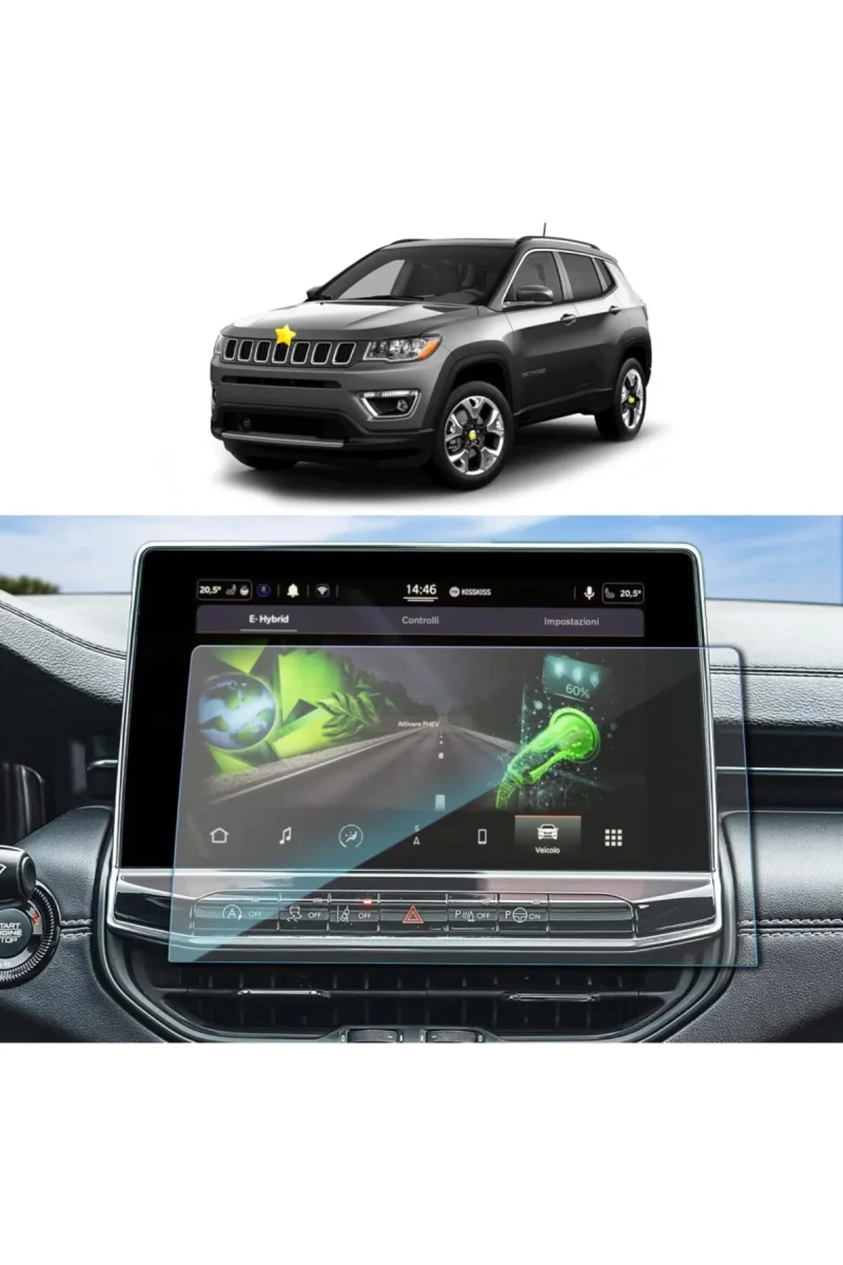 Jeep Compass 10.1 inç Multimedya Navigasyon Uyumlu 9H Nano Ekran 