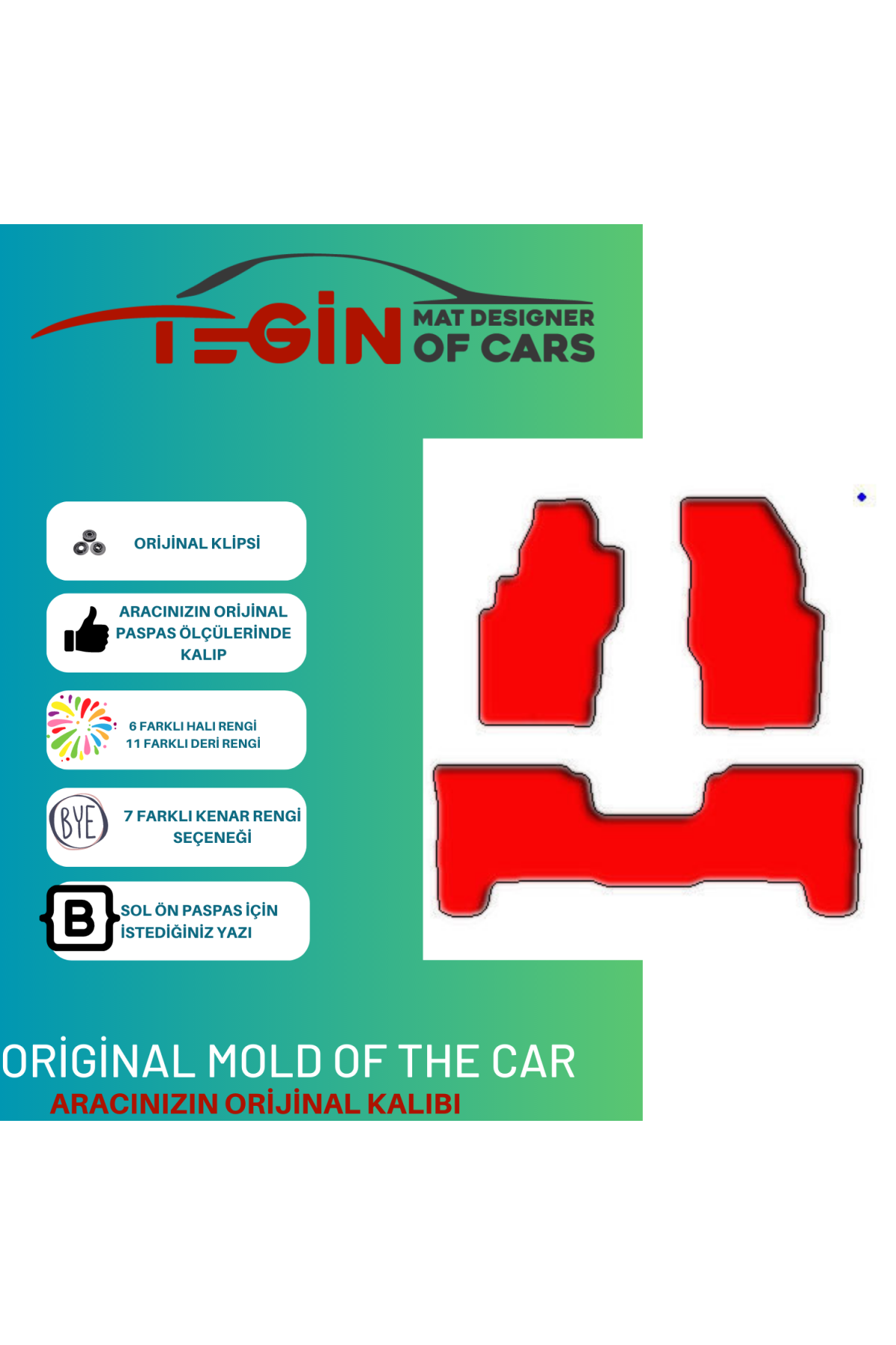 Jeep Compass 2006-2016 Prime Siyah Kırmızı Deri Gri Kenar Paspas