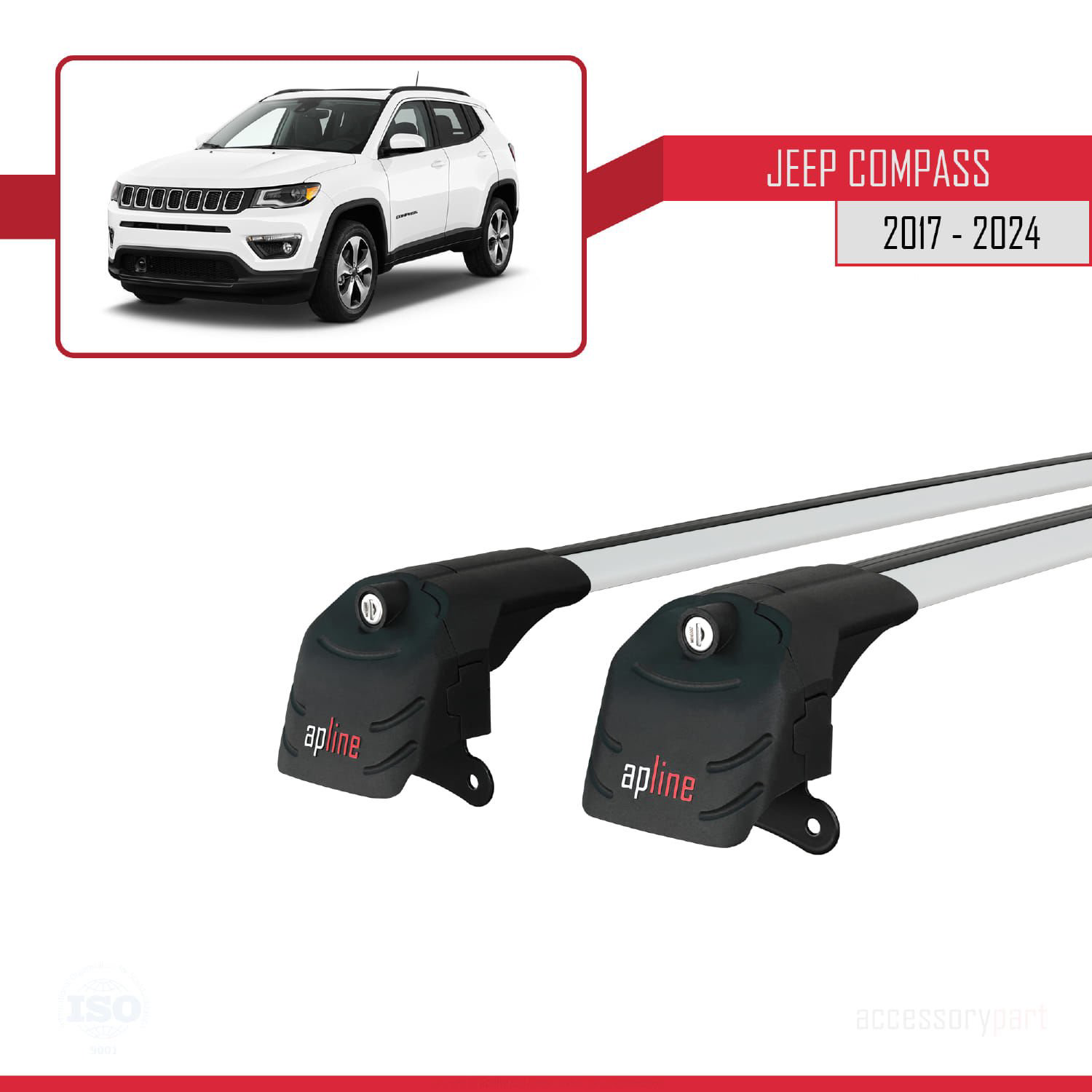 Jeep Compass 2017 ve Sonrası ile uyumlu ACE-2 Ara Atkı Tavan Barı