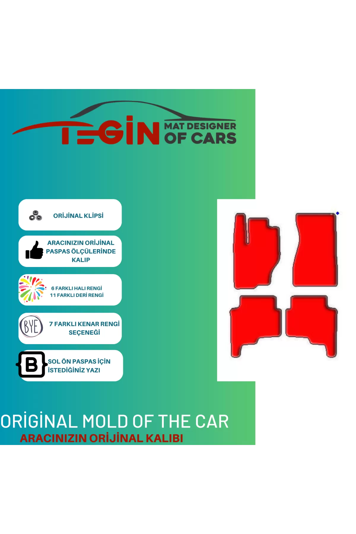 Jeep Grand Cherokee Wk 2005-2010 Prime Sarı Halı Mavi Kenar Halı 