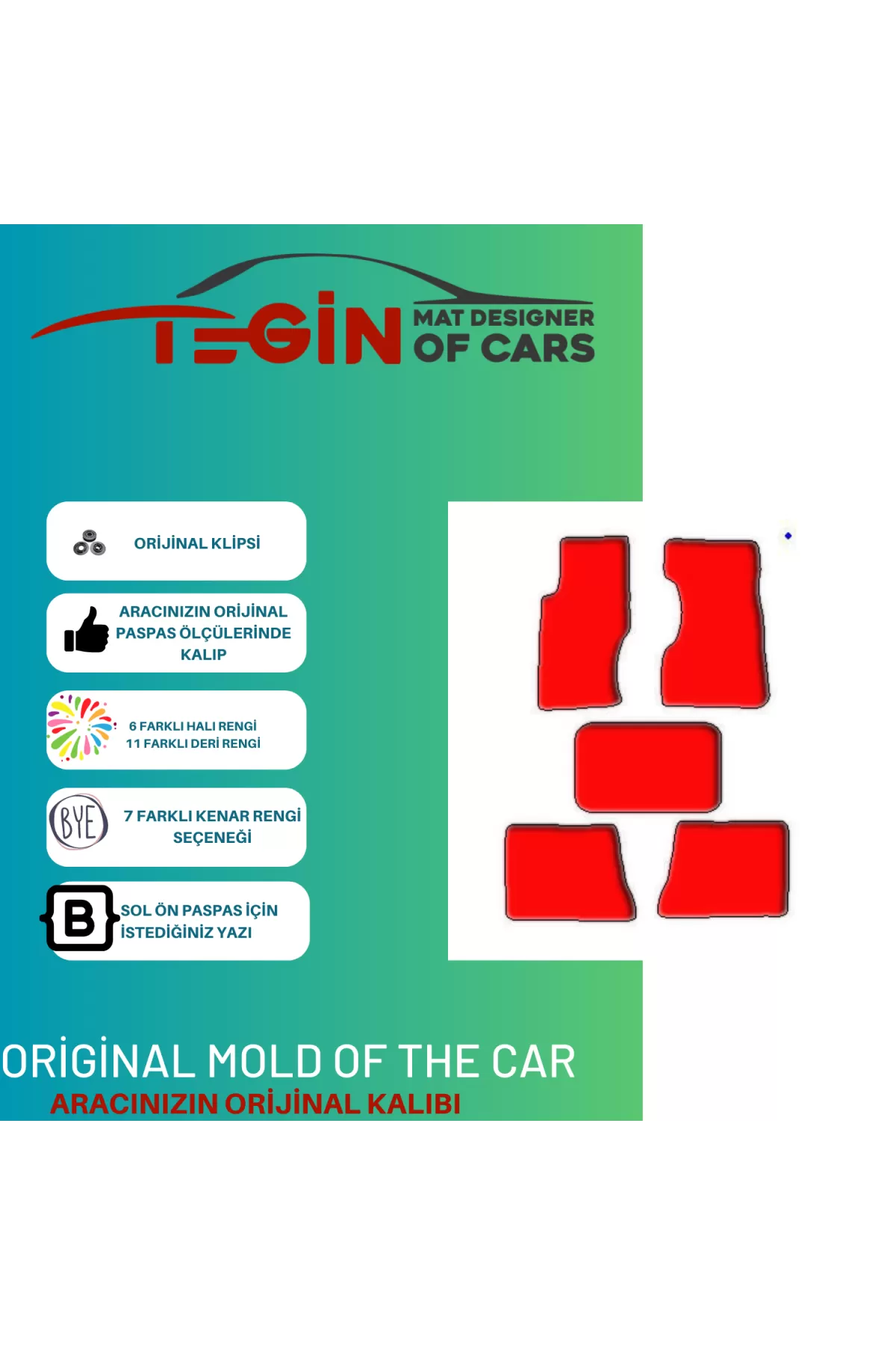 Jeep Grand Cherokee 1998-2005 Prime Kırmızı Halı Kırmızı Kenar Ha