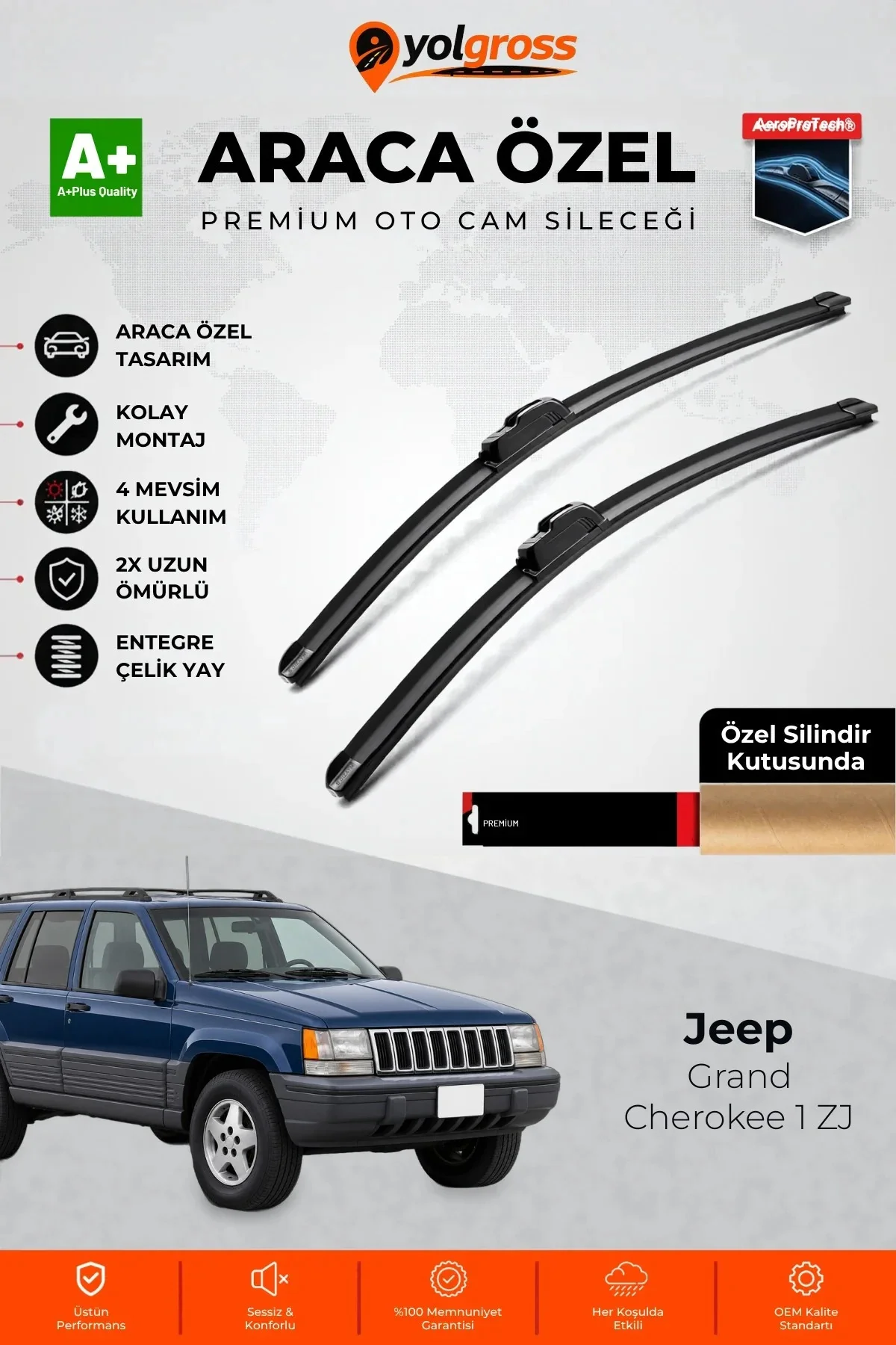 Jeep Grand Cherokee 1 ZJ Ön Cam Silecek Seti 1991-1999 Premium Araca Özel 50-50 Cm A+ Kalite Jeep Grand Cherokee 1 ZJ Ön Cam Silecek Seti 1991-1999 Premium Araca Özel 50-50 Cm A+ Kalite