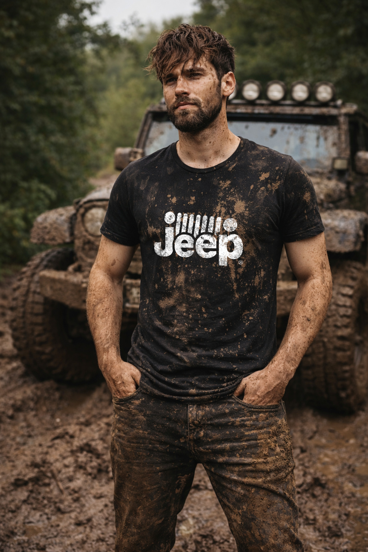 Jeep Tasarımlı Basic Tişört