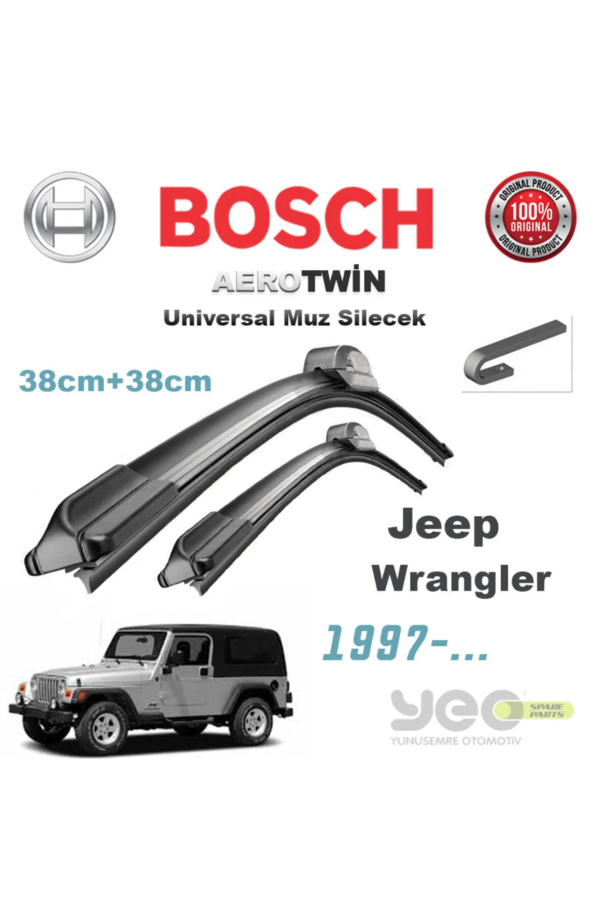 Jeep Wrangler Aerotwin Muz Silecek Takımı Jeep Wrangler Aerotwin Muz Silecek Takımı