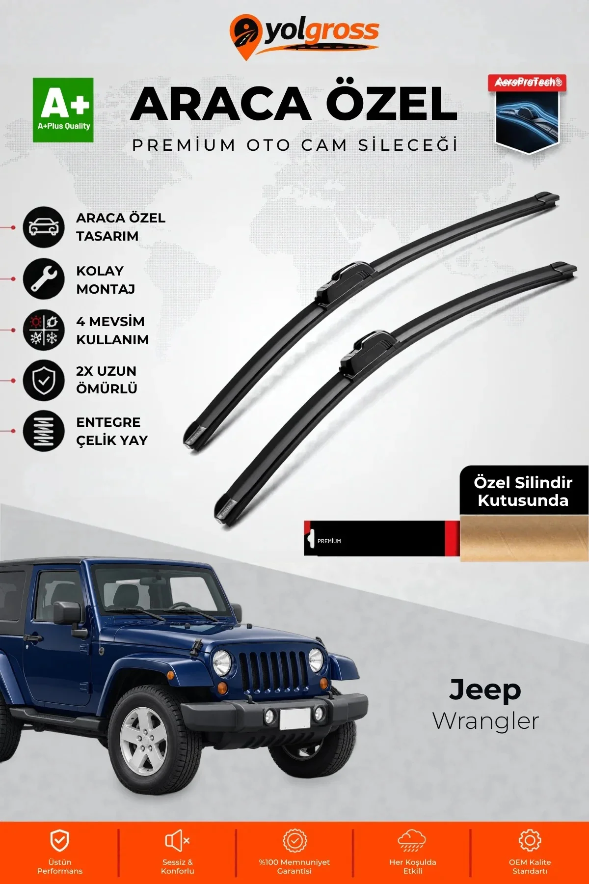 Jeep Wrangler Ön Cam Silecek Seti 2006-2017 Premium Araca Özel 38-38 Cm A+ Kalite Jeep Wrangler Ön Cam Silecek Seti 2006-2017 Premium Araca Özel 38-38 Cm A+ Kalite