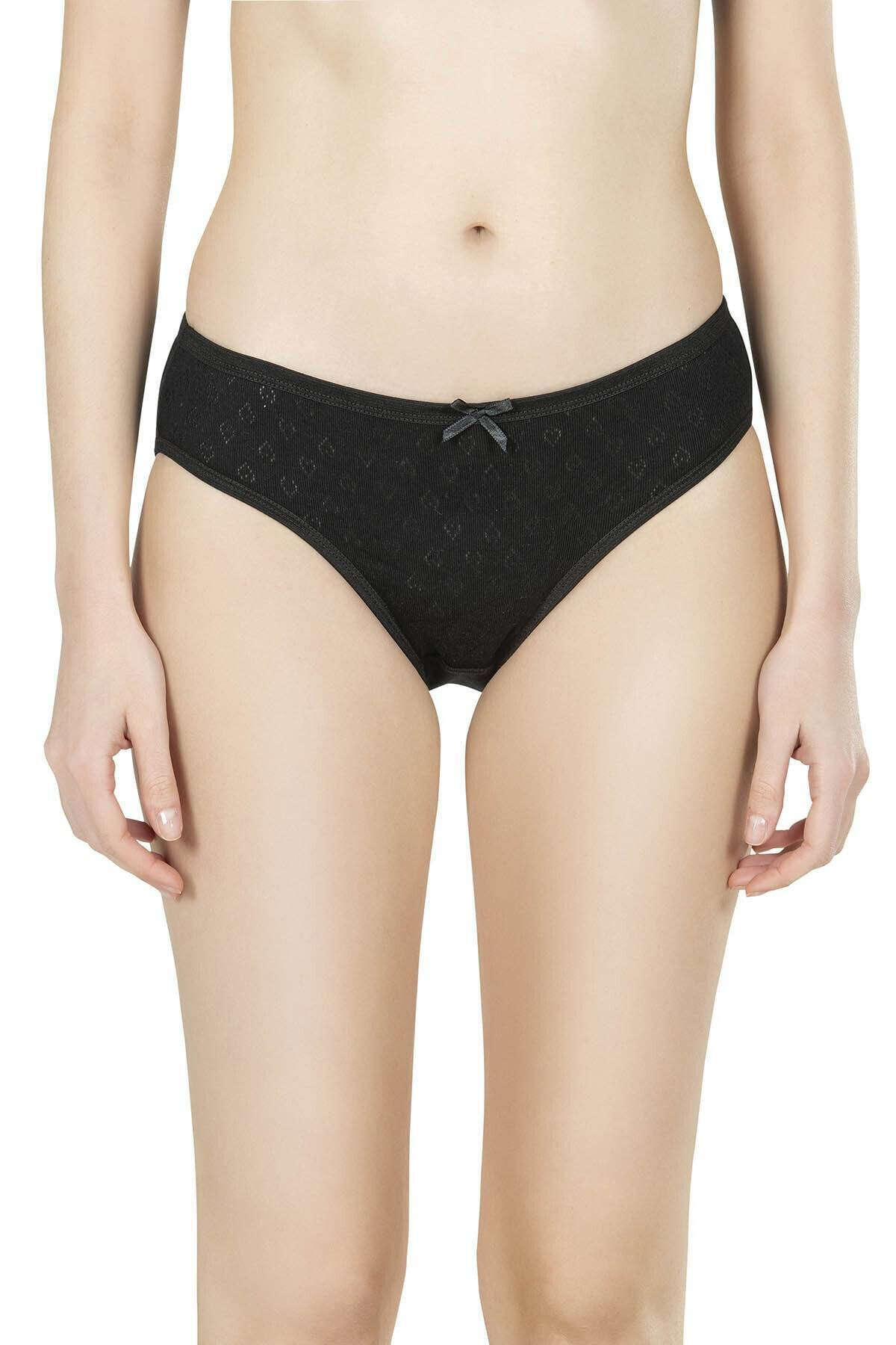 Jel 6 Adet Beyaz Renk Kalp Desenli Bikini Külot