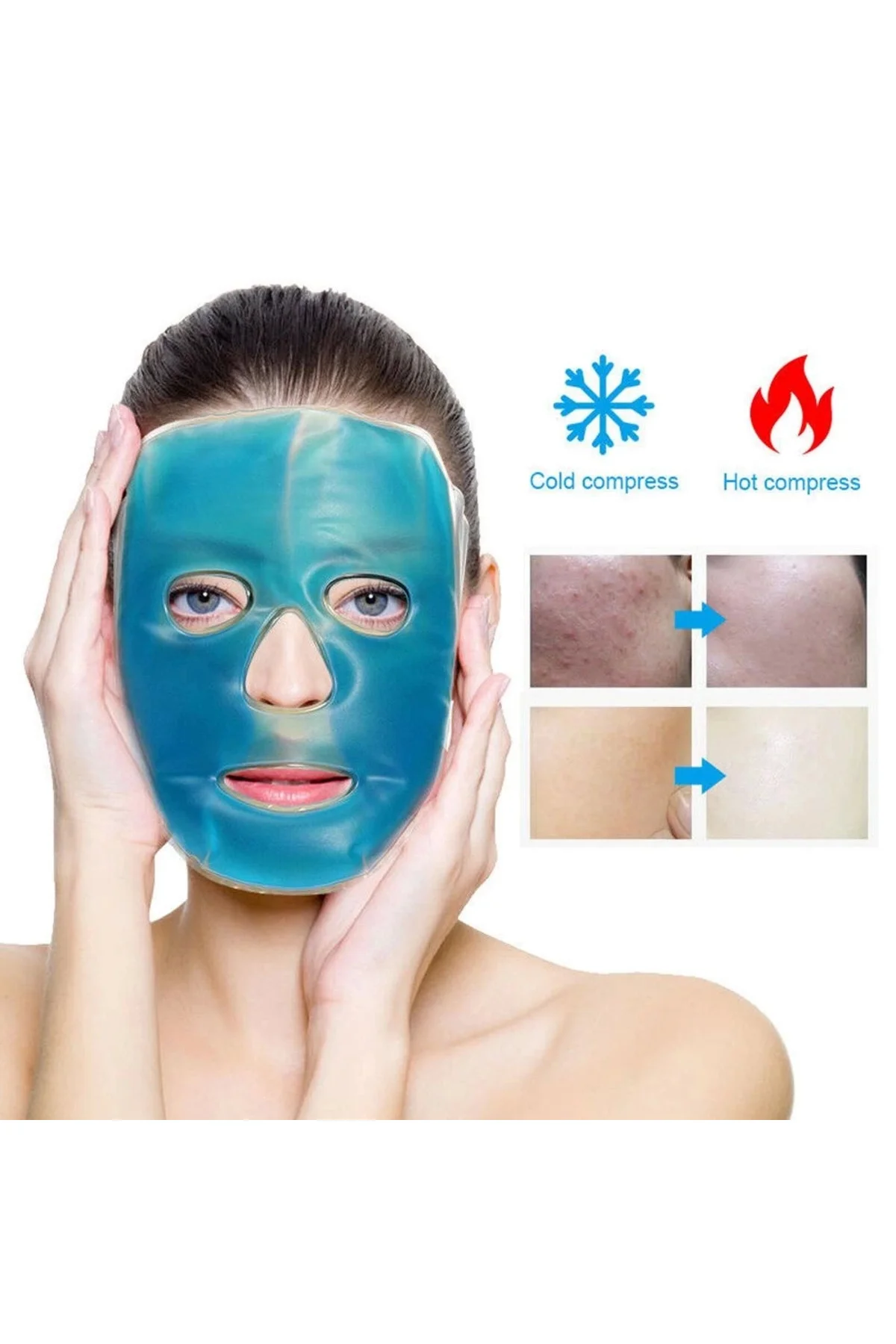 Jel Buz Paketi Yüz Maskesi Baş Ağrısı Yastık Kozmetik Maske + Çif