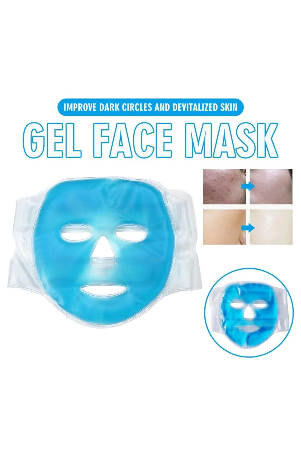 Jel Buz Paketi Yüz Maskesi Baş Ağrısı Yastık Kozmetik Maske + Çif