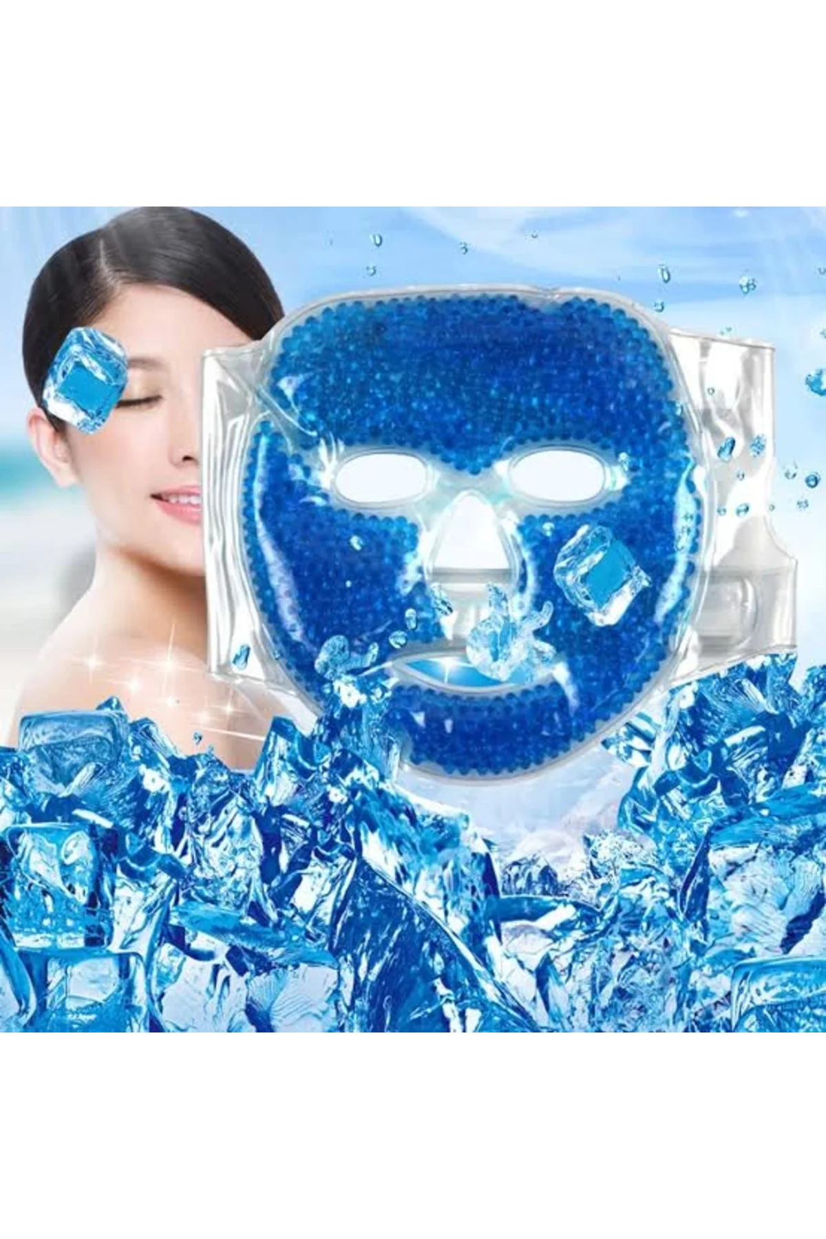 Jel Buz Paketi Yüz Maskesi Baş Ağrısı Yastık Kozmetik Maske + Çif