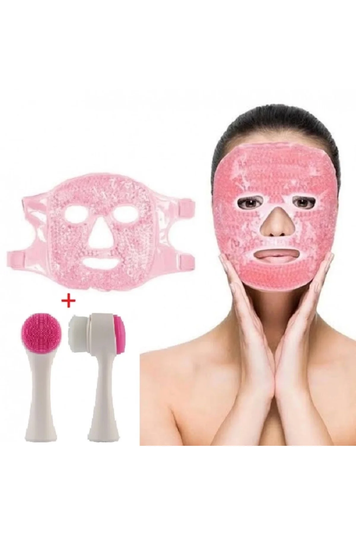 Jel Buz Paketi Yüz Maskesi Baş Ağrısı Yastık Kozmetik Maske + Çif