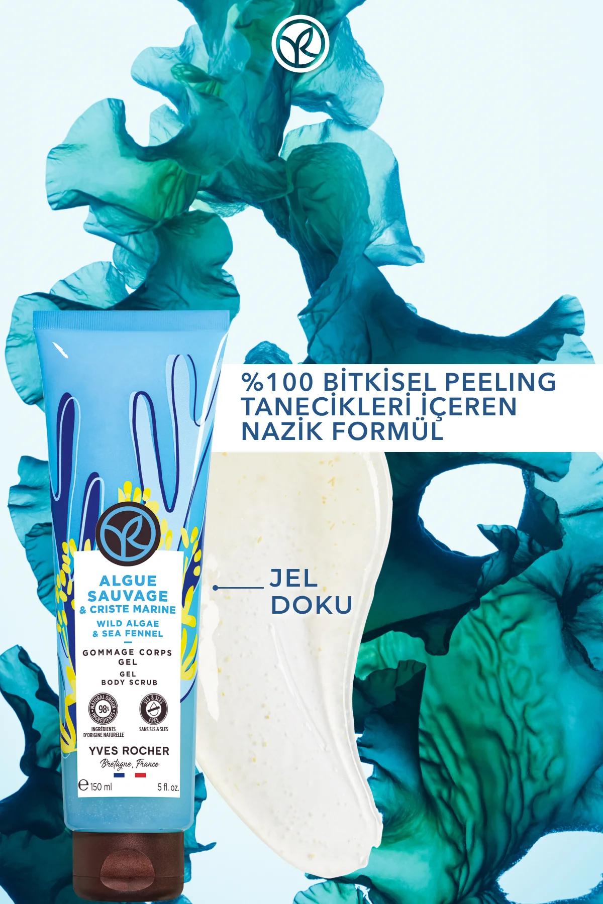 Jel Dokulu Vücut Peelingi-Arındırıcı&Yumuşatıcı&Serinletici Okyan