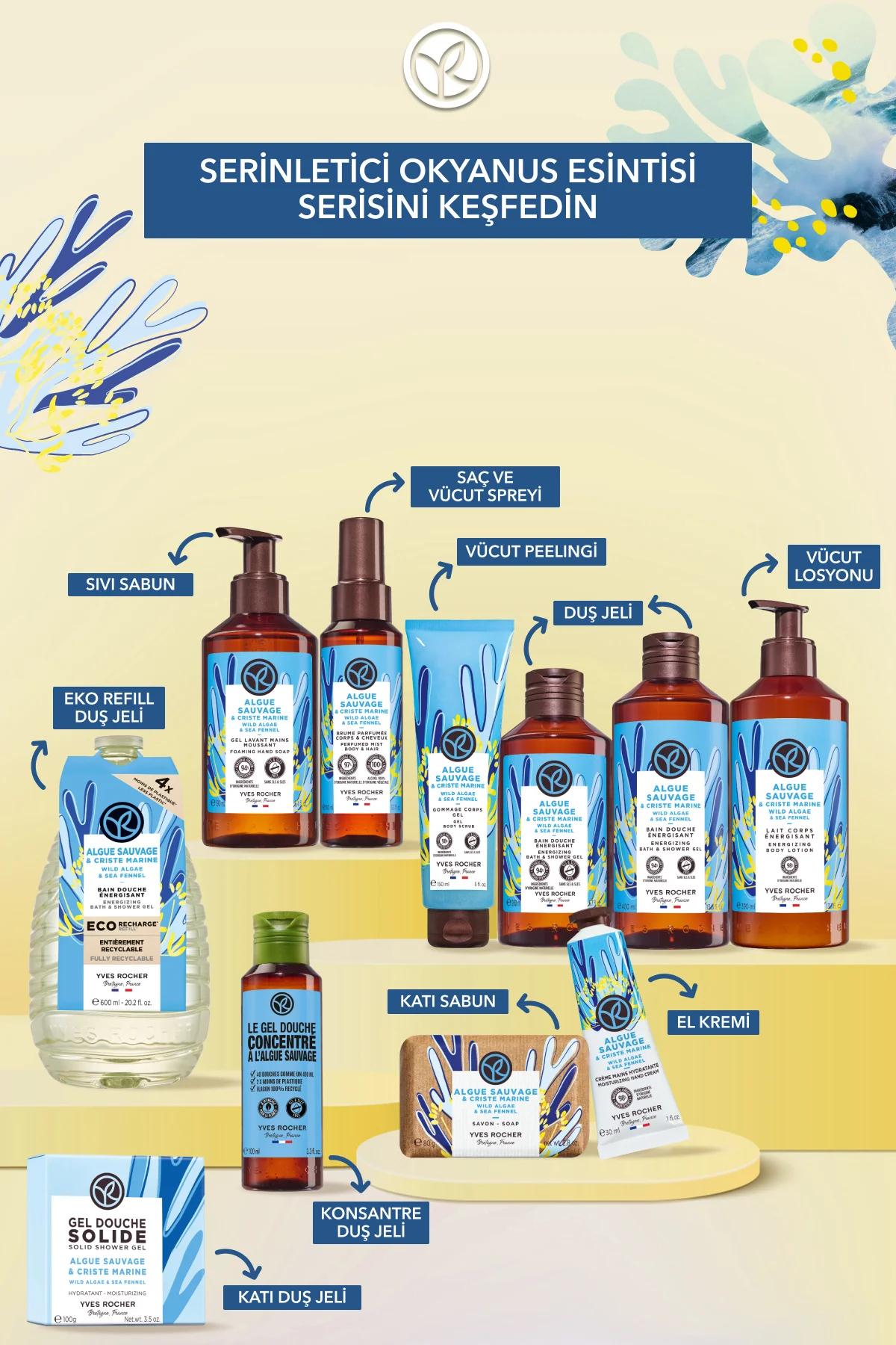 Jel Dokulu Vücut Peelingi-Arındırıcı&Yumuşatıcı&Serinletici Okyan