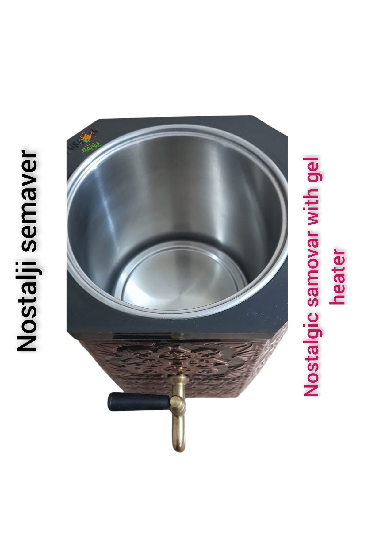 Jel ısıtıcılı Nostaljik Bakır Semaver Bakır Demlikli Bahçe Semave