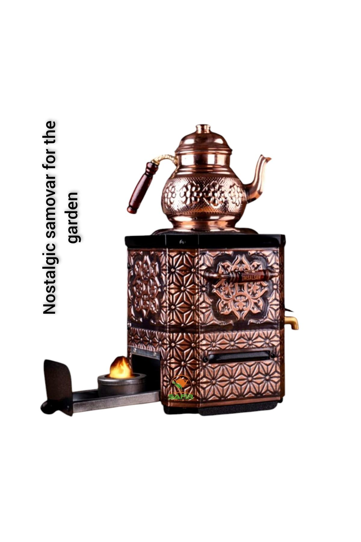 Jel ısıtıcılı Nostaljik Bakır Semaver Bakır Demlikli Bahçe Semave